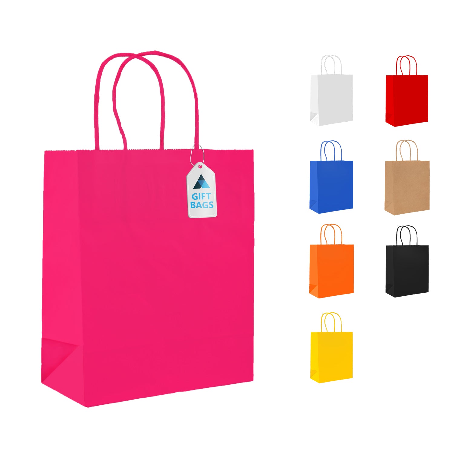 Small Pink Paper Twist Handle Bags 18x9x22cm