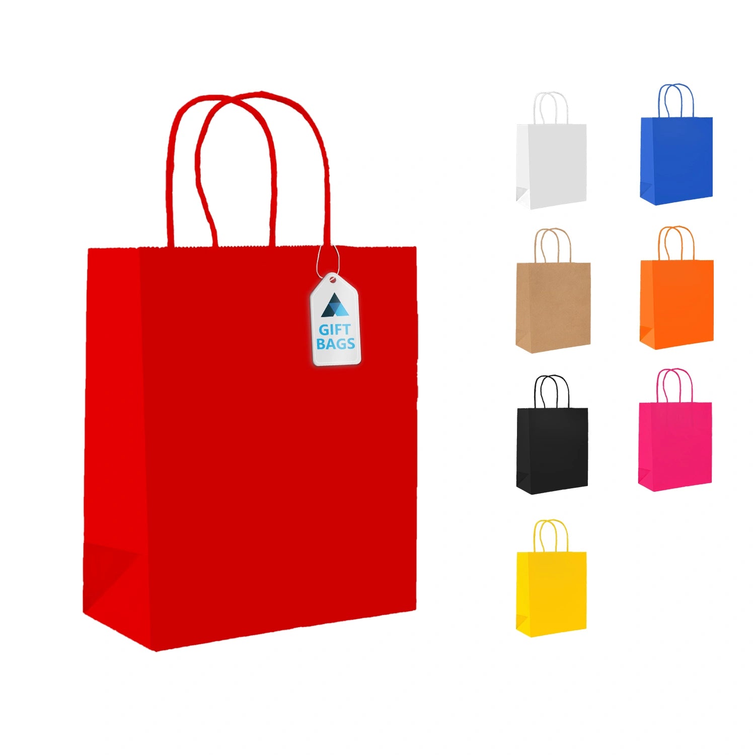 Small Red Paper Gift Bags with Twist Handle Party Bags 18x9x22cm