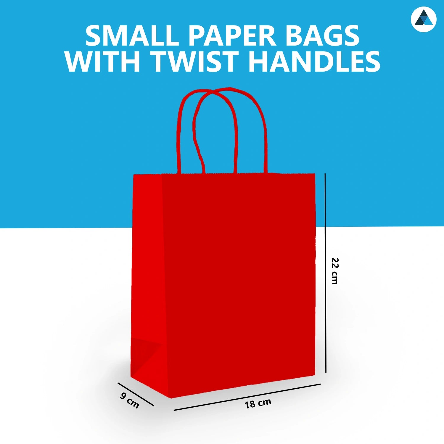 Small Red Paper Gift Bags with Twist Handle Party Bags 18x9x22cm