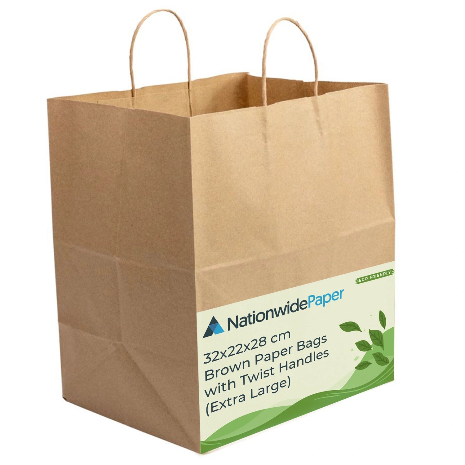 Extra Large Brown Paper Twist Handle Bags - 32x22x28cm