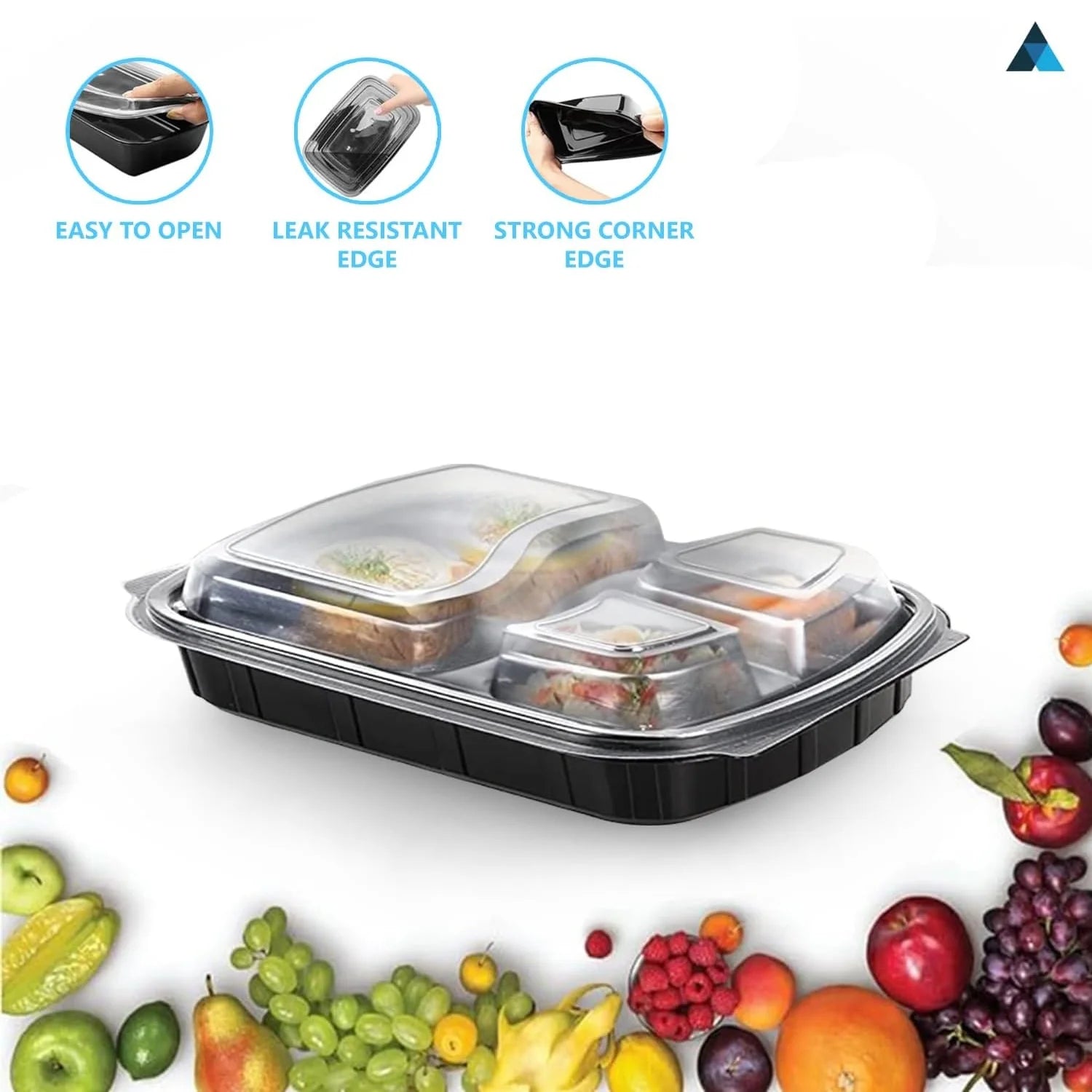 3 Compartment Meal Prep Containers