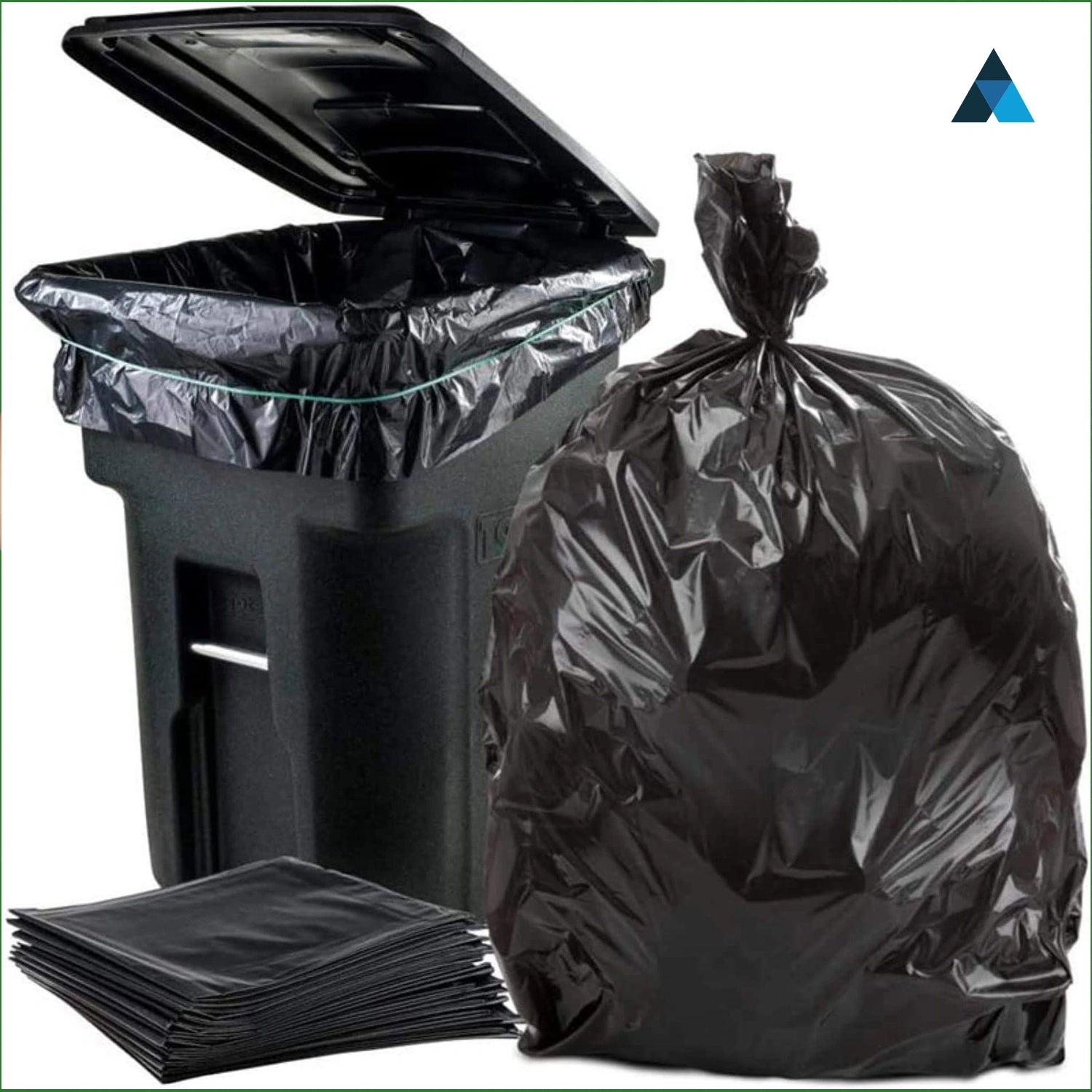 22x33x46 Inches Heavy Duty Black Bin Bags Strong Leak Proof Commercial bin Liners Refuse Sacks (Pack of 100)