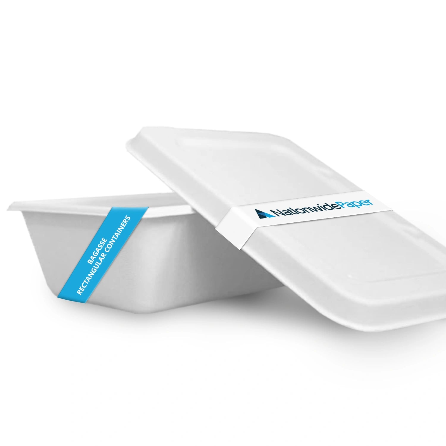 500ml Bagasse Rectangular Container with Lids