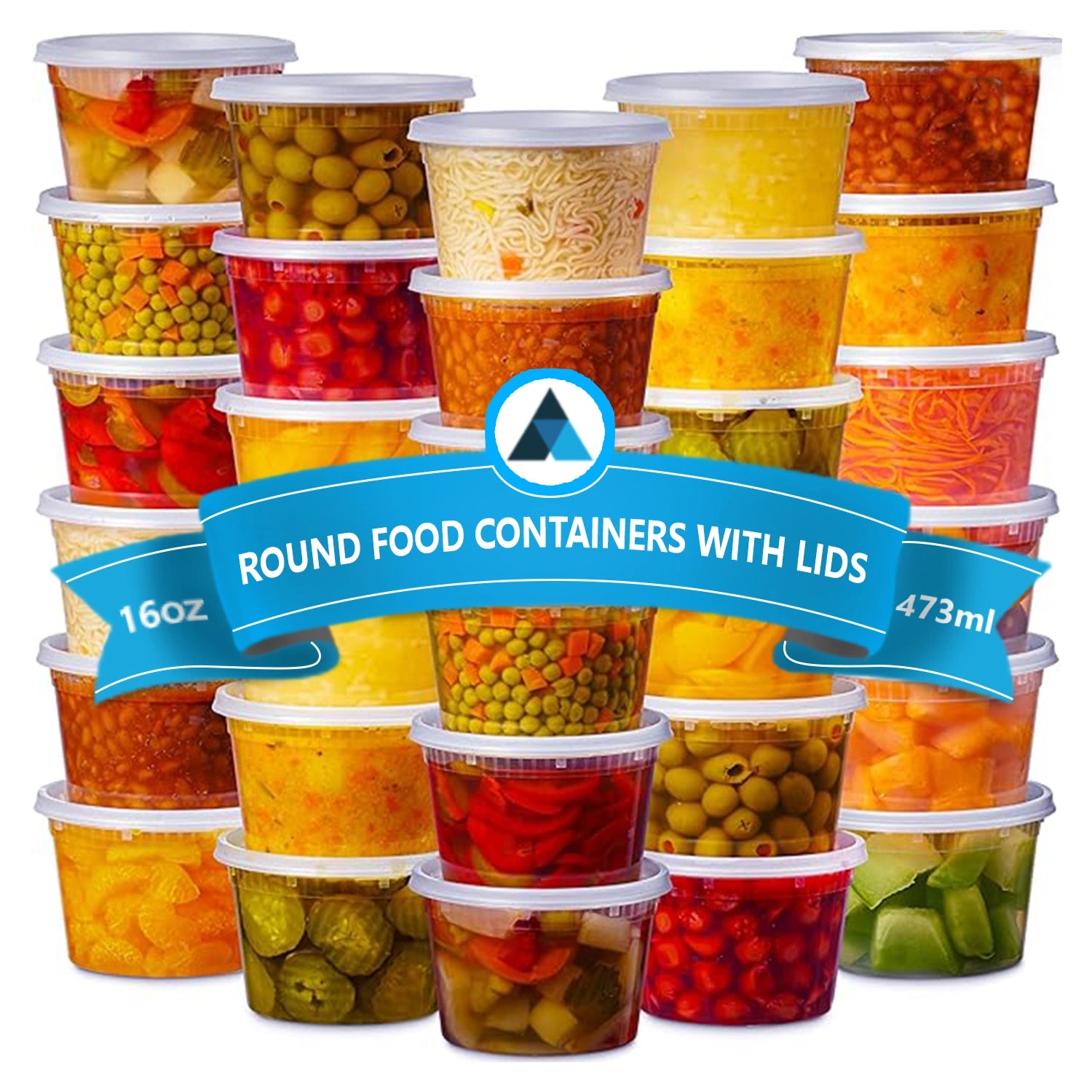 16oz Meal Prep Food Containers with Lids