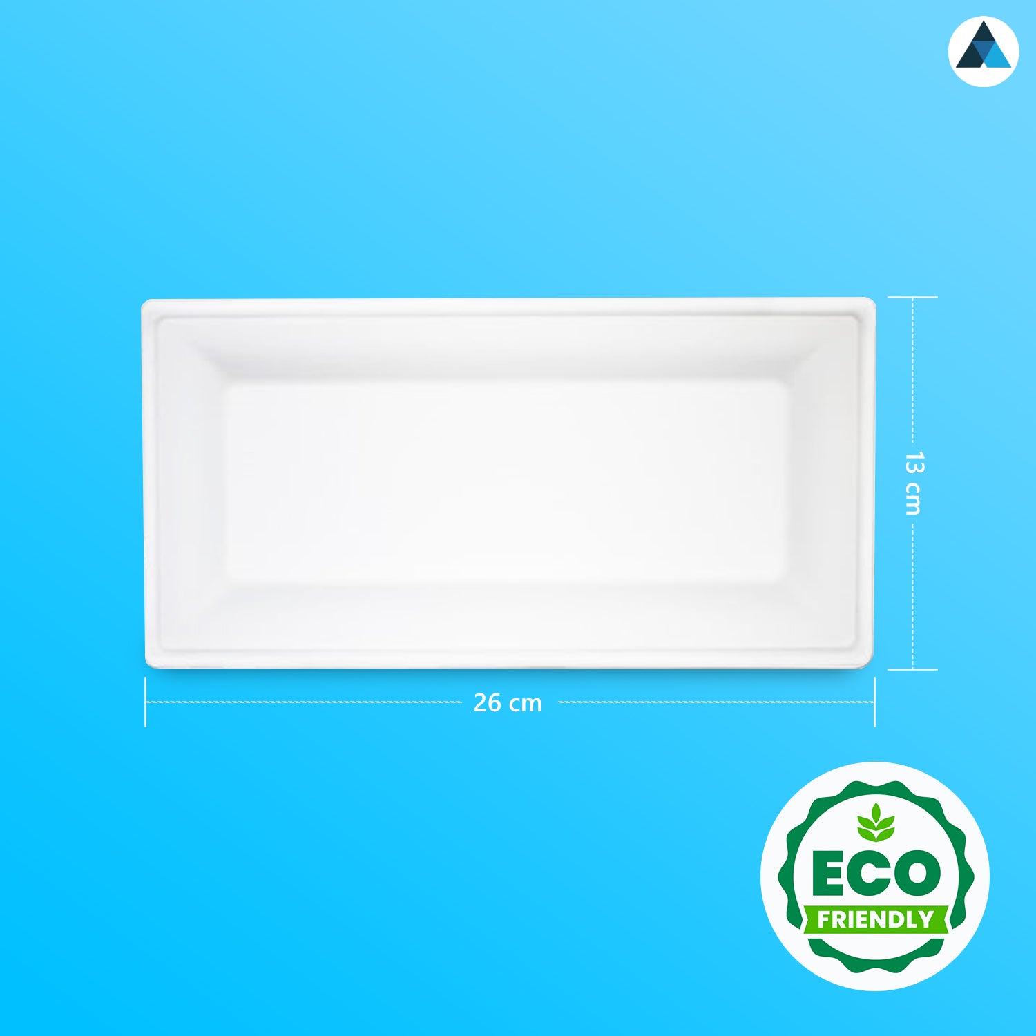 26x13 cm Rectangular Bagasse Plates