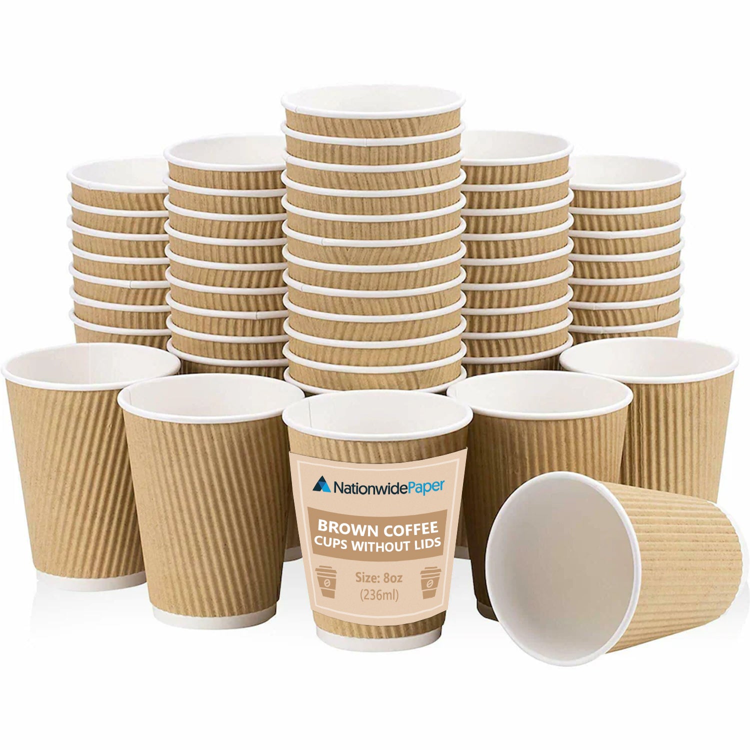 8oz Brown Ripple Cups