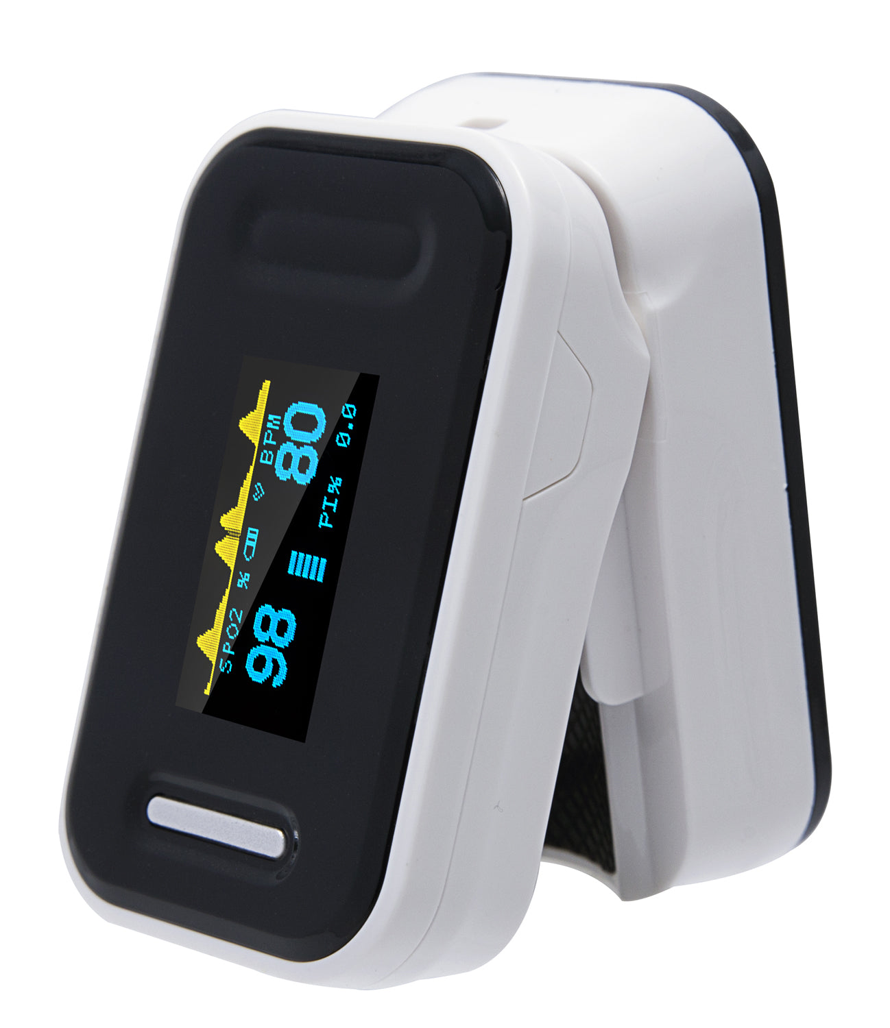 CE Certified SPo2 Pulse Oximeter - NHS Adherent White & Black