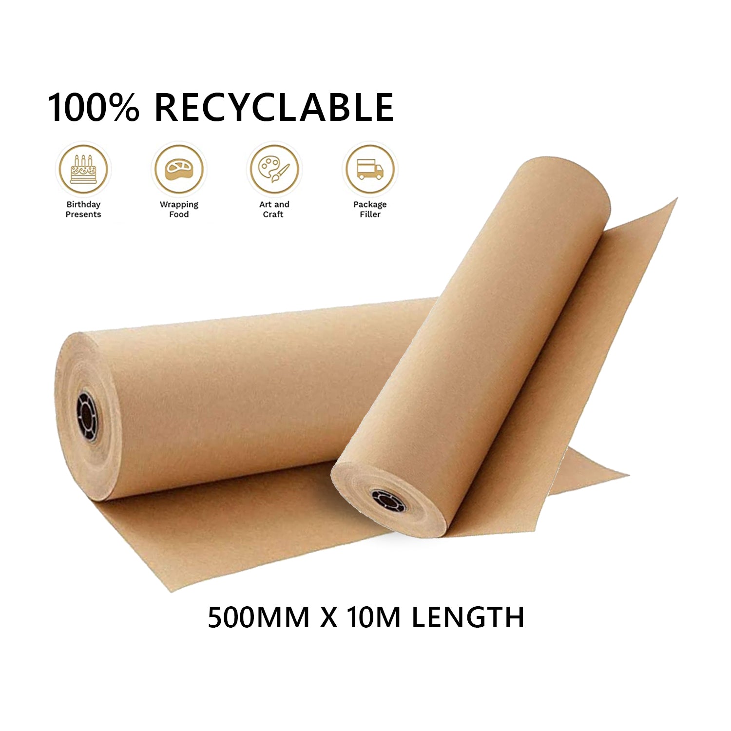Brown Kraft Wrapping Paper Roll 500mm