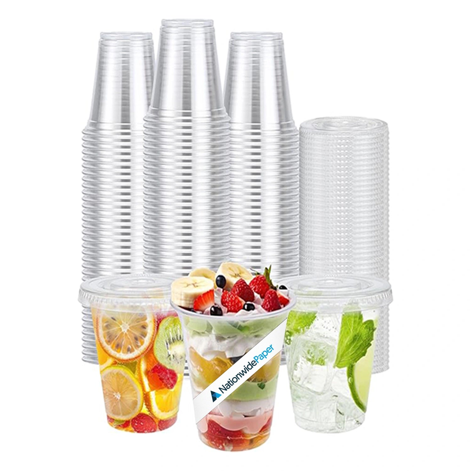 Crystal Clear Smoothie Cups with Flat Lids