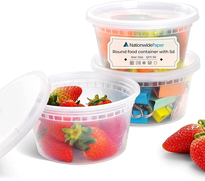 8oz Plastic Round Food Container with Lid