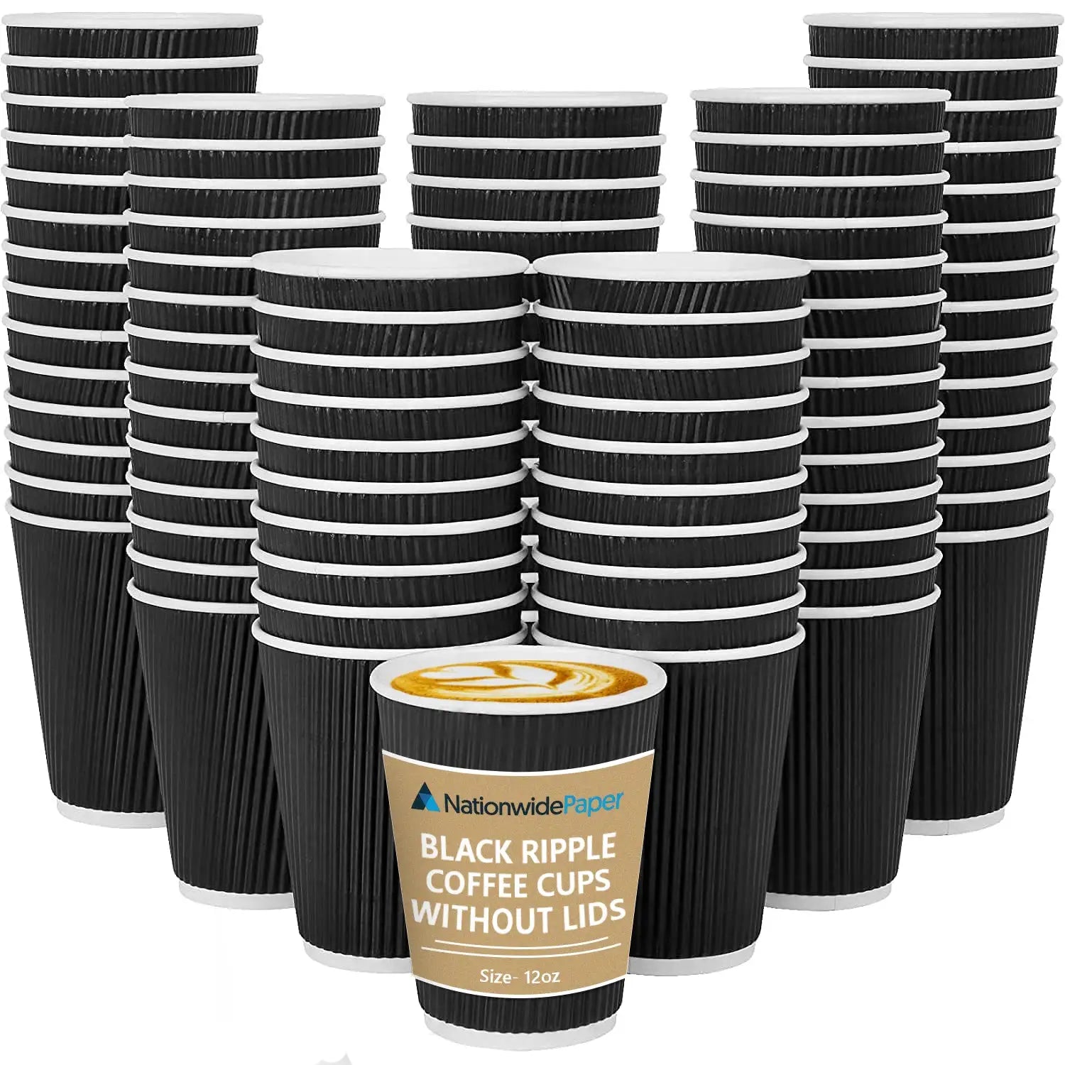 12oz Black Ripple Cups