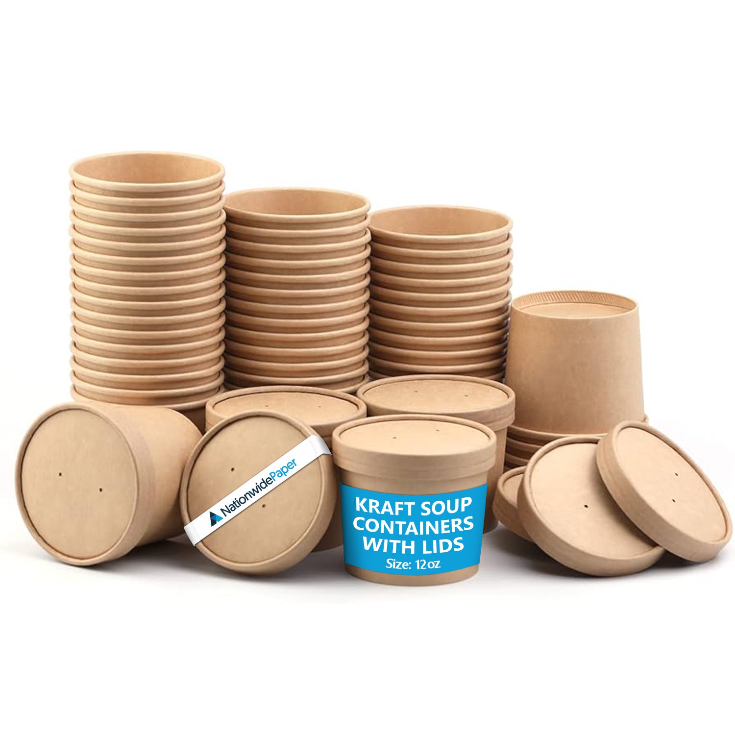Brown Kraft Soup Containers with Lids