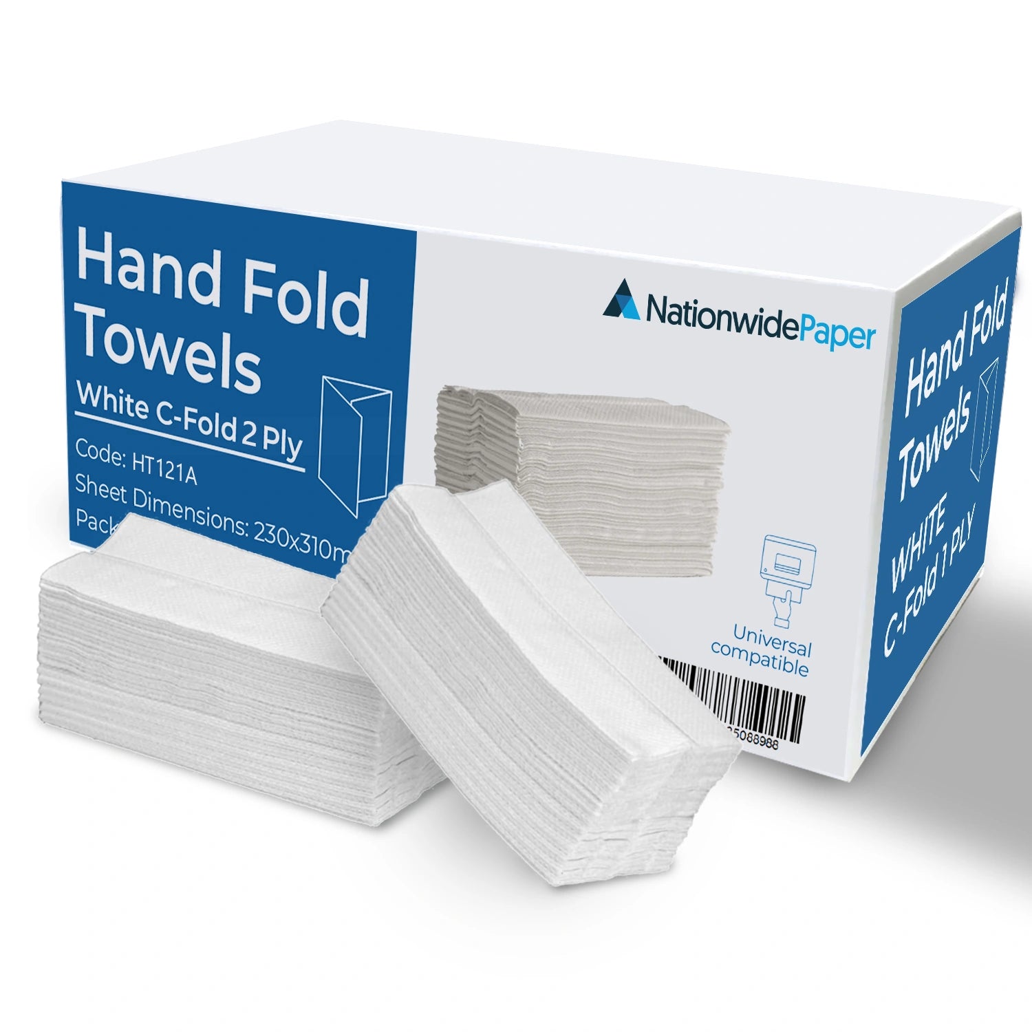 31x23cm White C Fold Paper Hand Towel 2 Ply 2430 Sheets