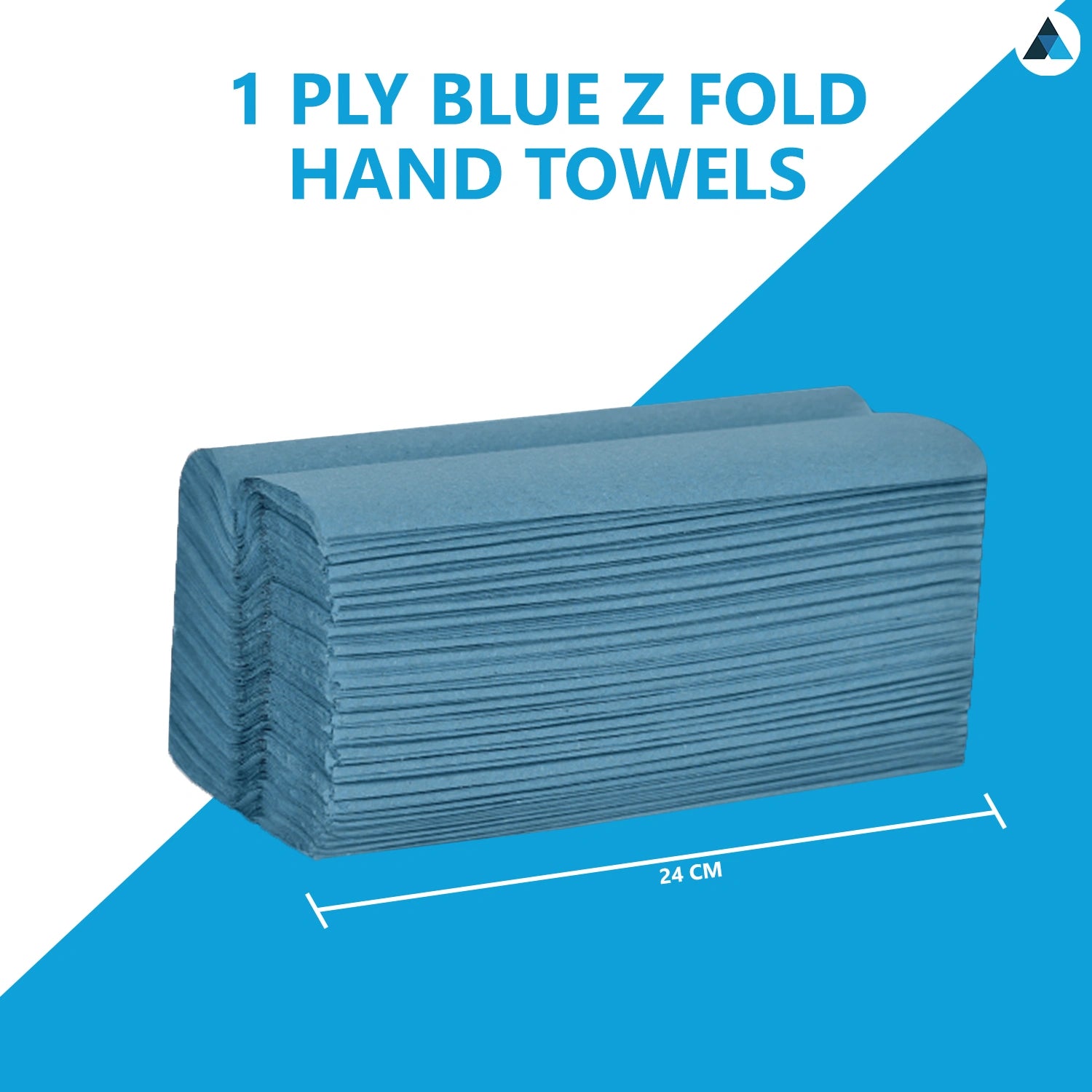 24x20.3cm Paper Towels 3000 Sheets Extra Strong 1 Ply Paper Towels Z Fold Blue
