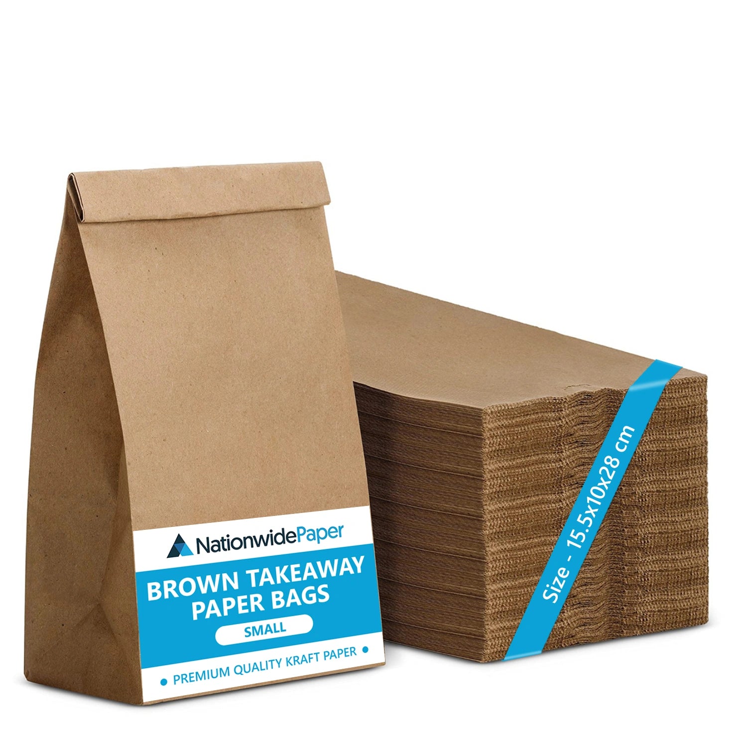 Small Brown Paper Takeaway Bags 15.5x10x28cm