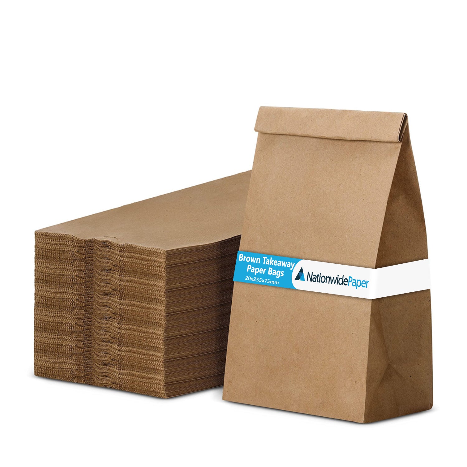 Medium Plus Brown Paper Takeaway Bags 25.4x20.3x7.6cm