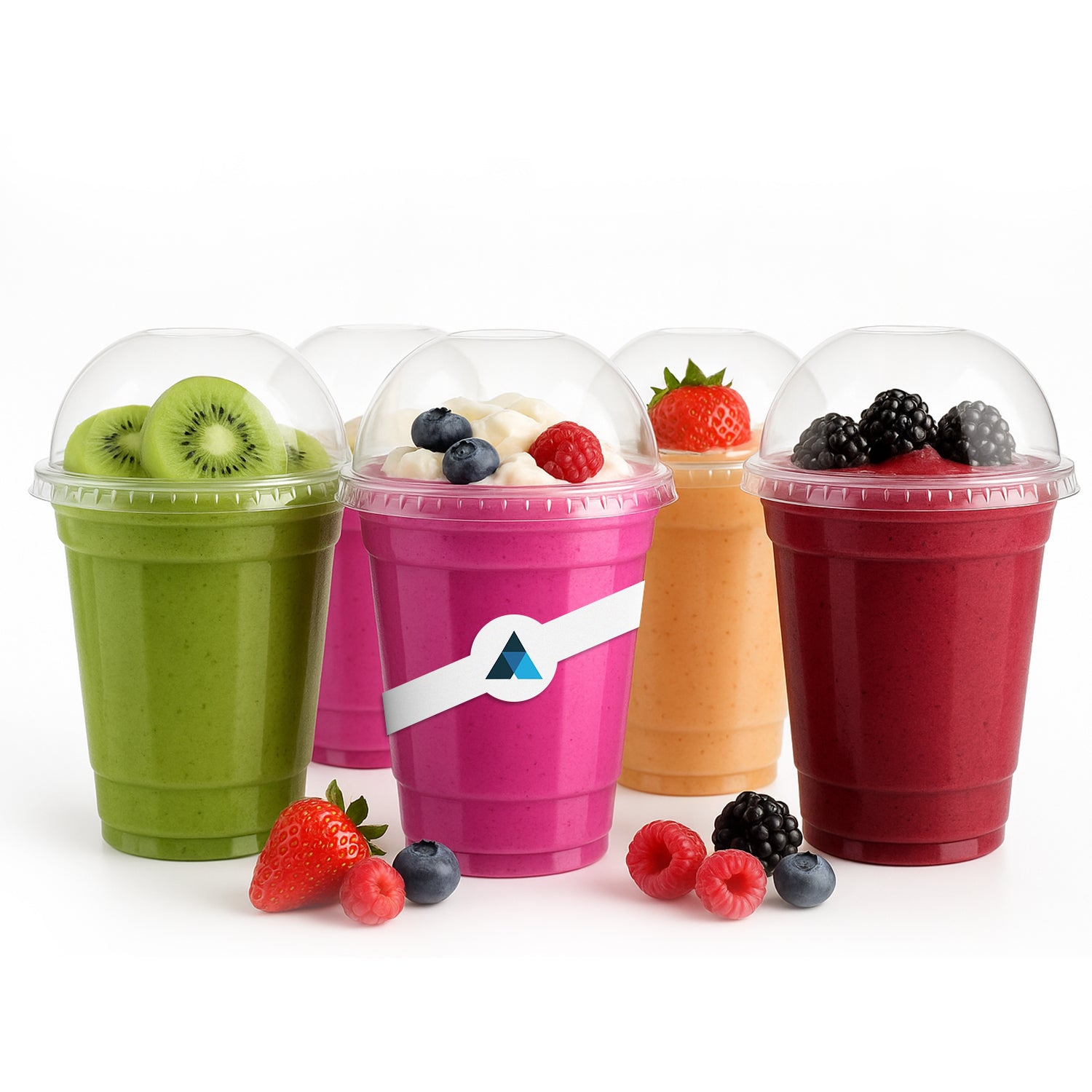10oz Strong Smoothie Cups with Dome Lids 295ml