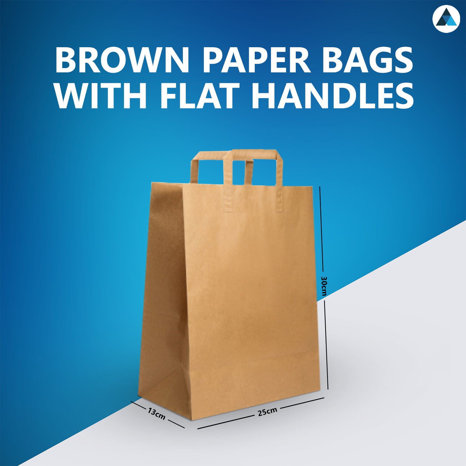 Kraft Paper Flat Handle Bags 25x13x30cm