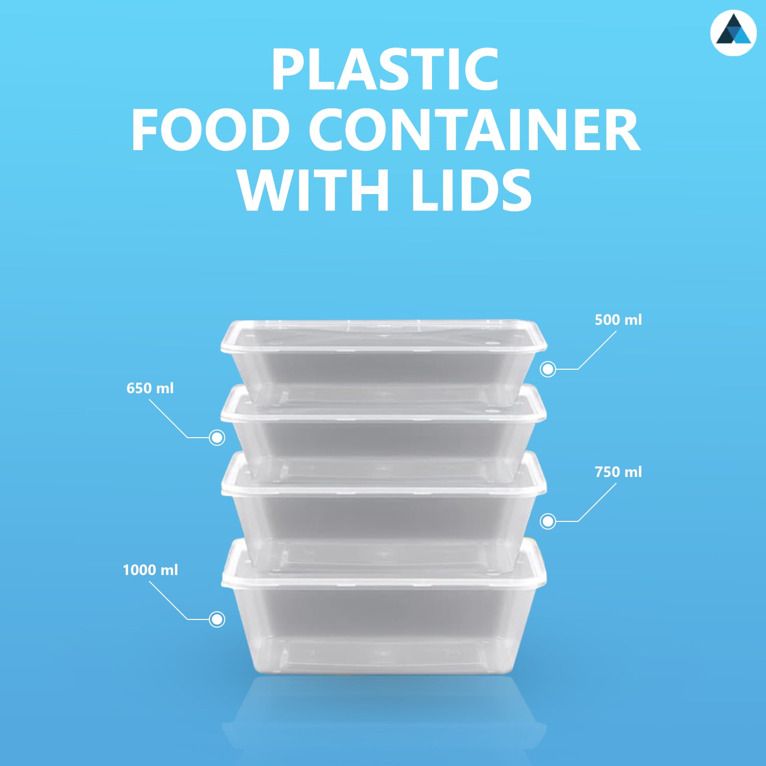 Plastic Food Containers with Lids 650ml