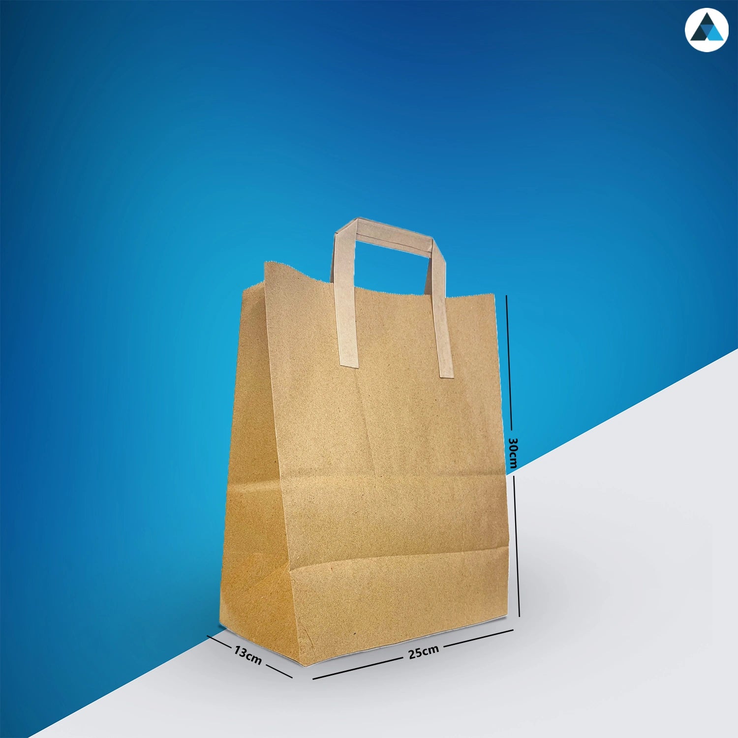 Kraft Paper Flat Handle Bags 25x13x30cm