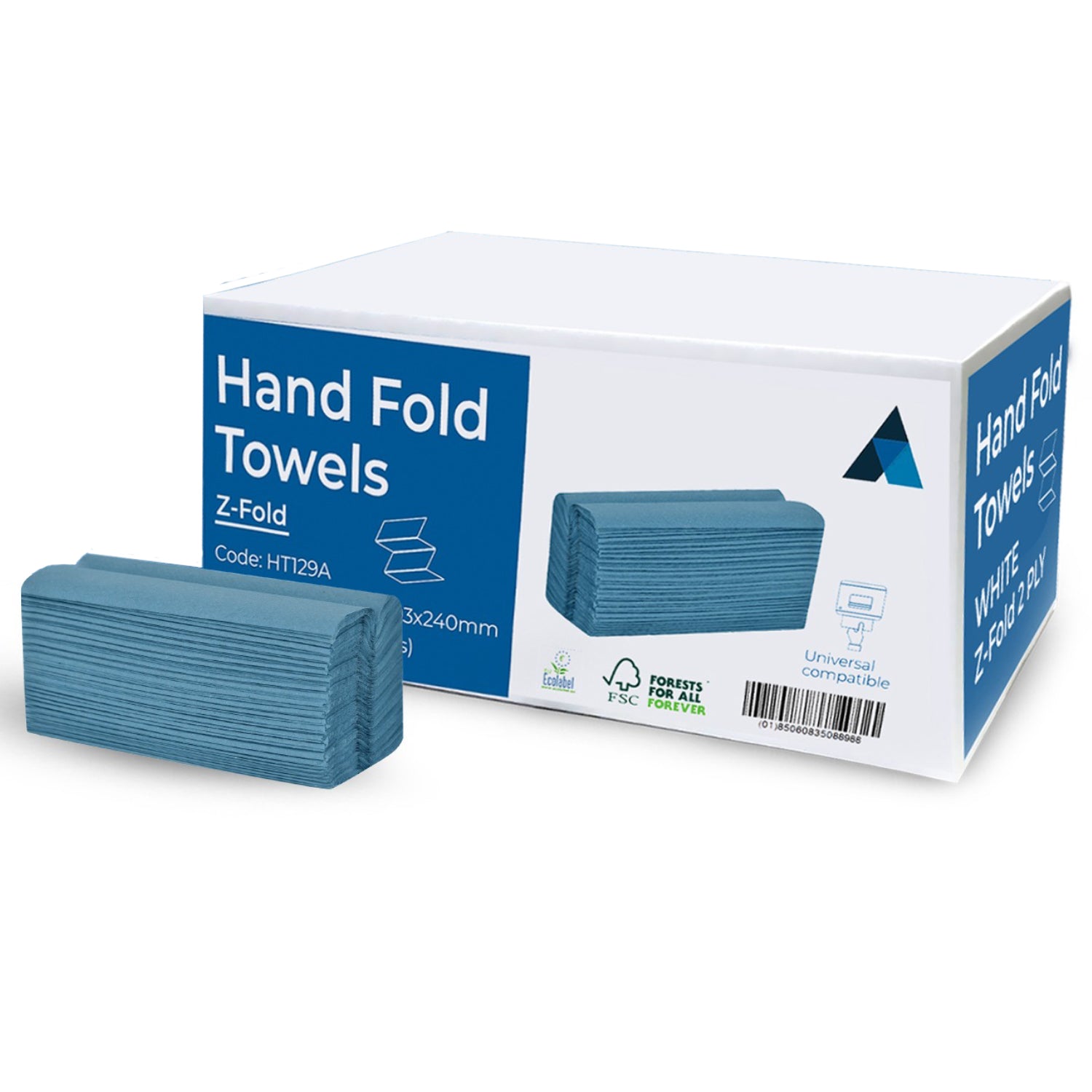 24x20.3cm Paper Towels 3000 Sheets Extra Strong 1 Ply Paper Towels Z Fold Blue