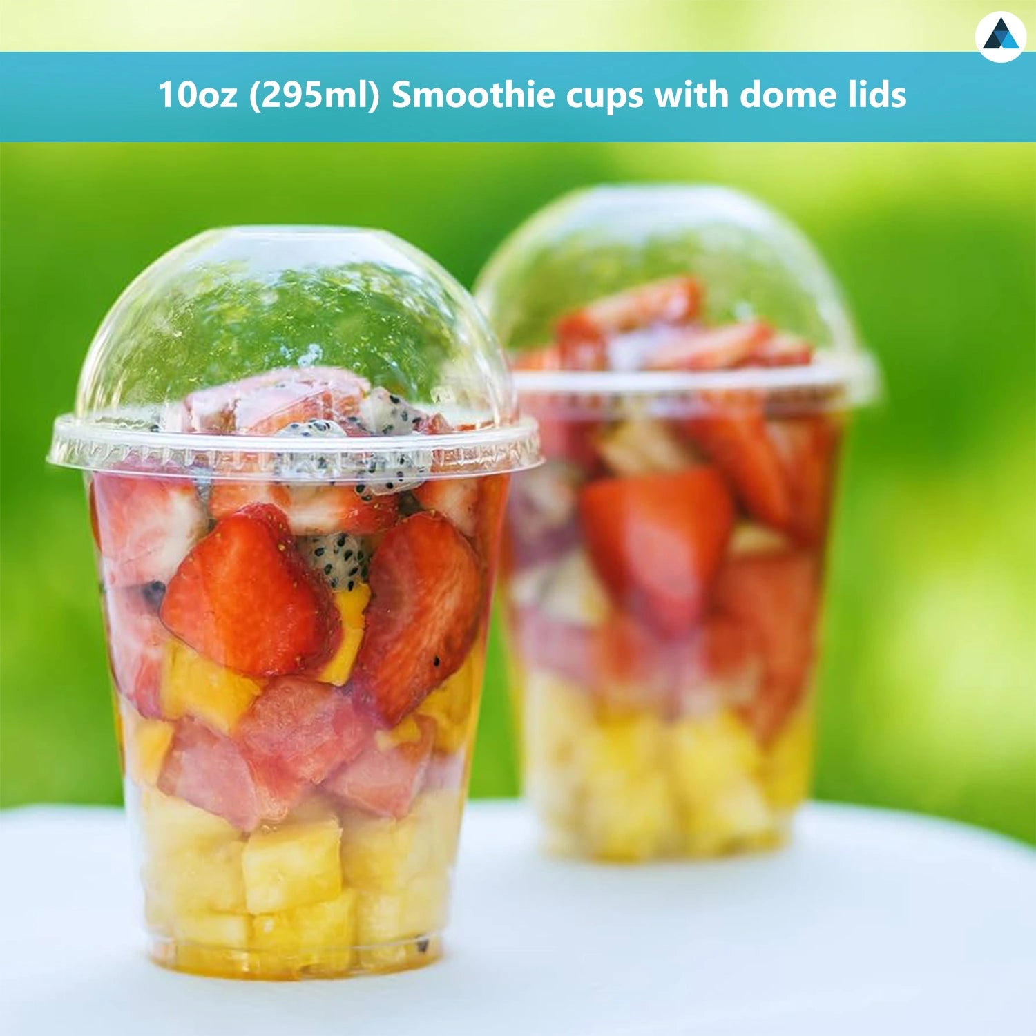 10oz Strong Smoothie Cups with Dome Lids 295ml