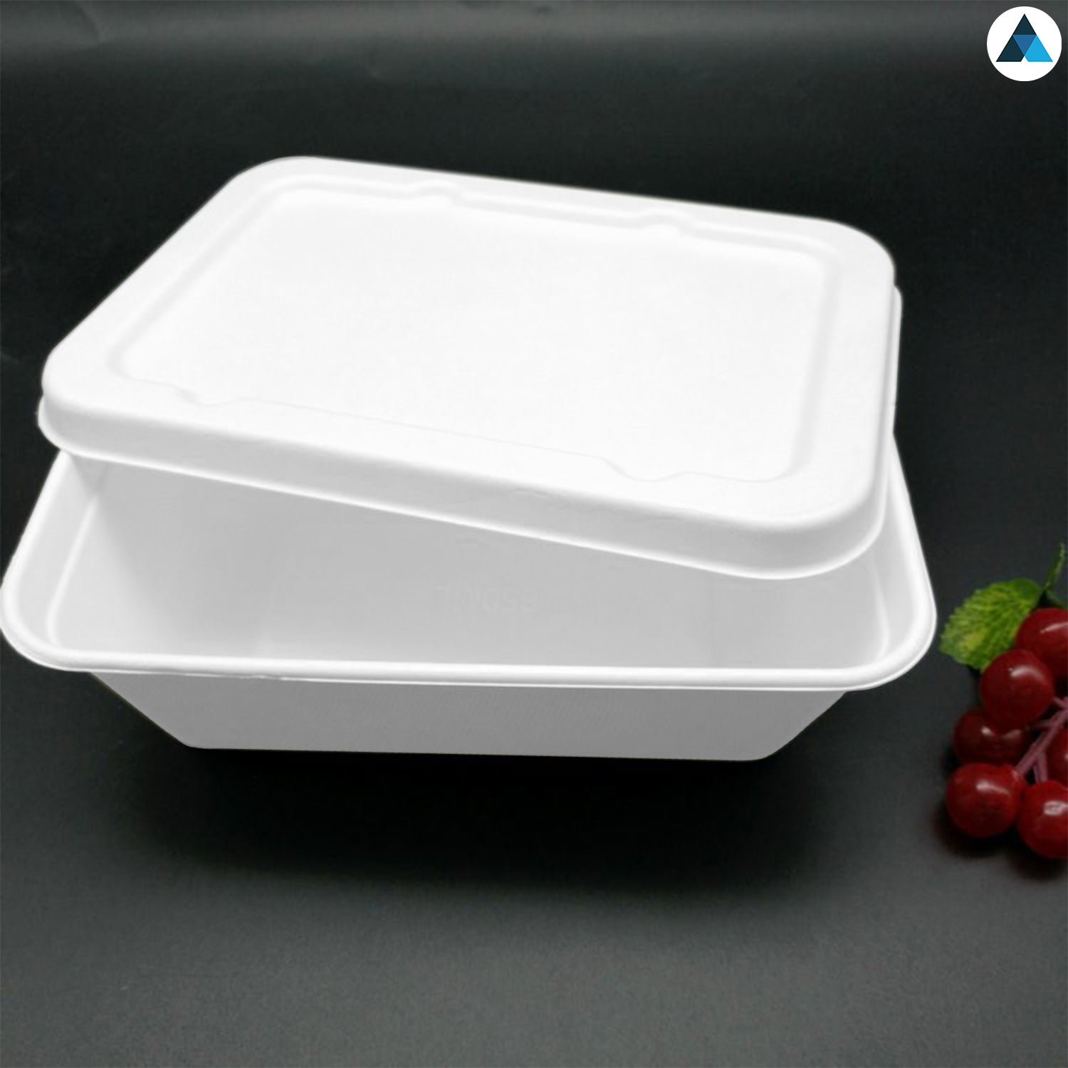 500ml Bagasse Rectangular Container White Pack of 50