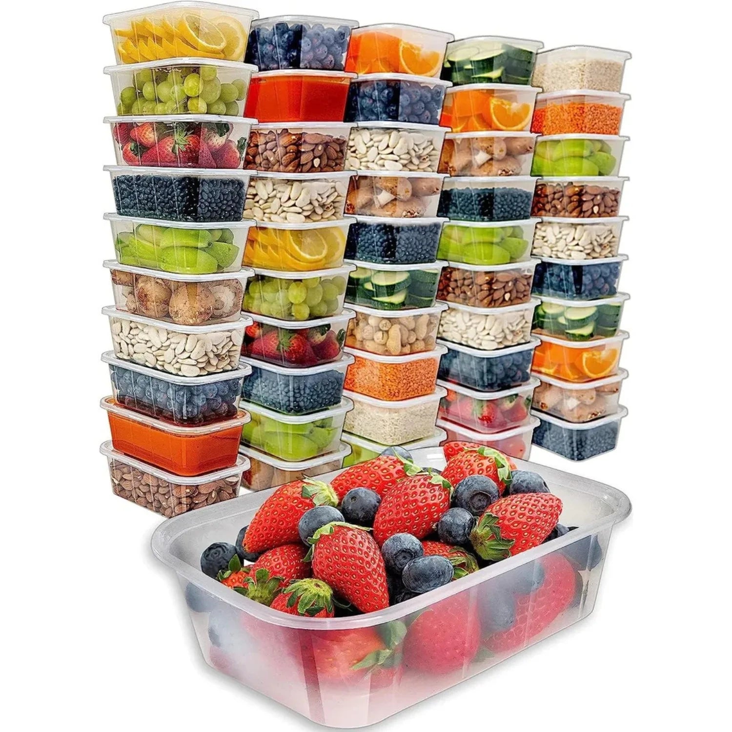 Plastic Food Containers with Lids 750ml
