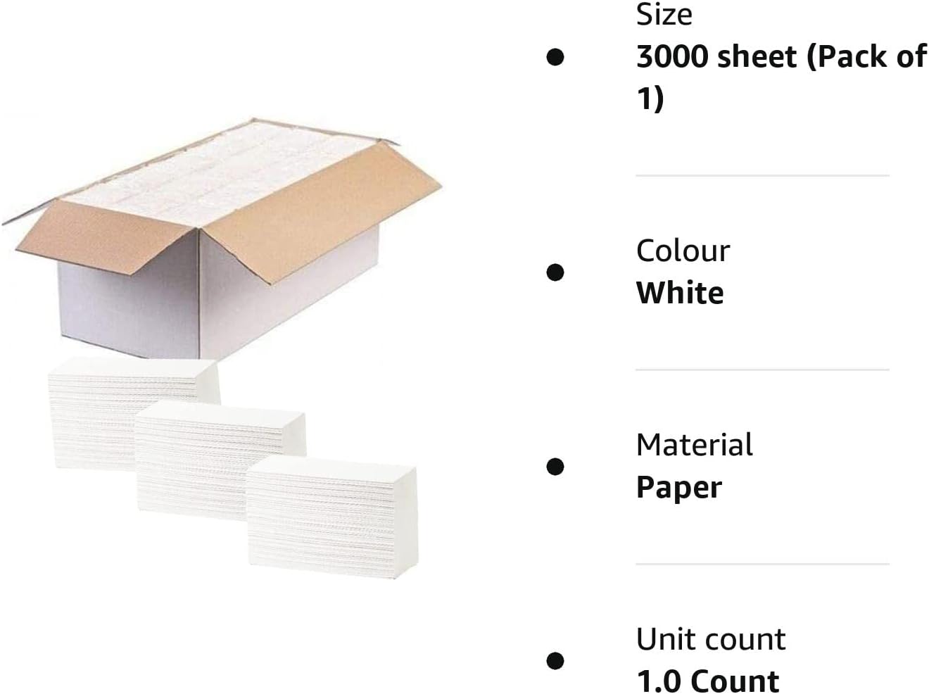 22.5x24cm Paper Towels 3000 Sheets Extra Strong 2 Ply Paper Towels Z Fold White