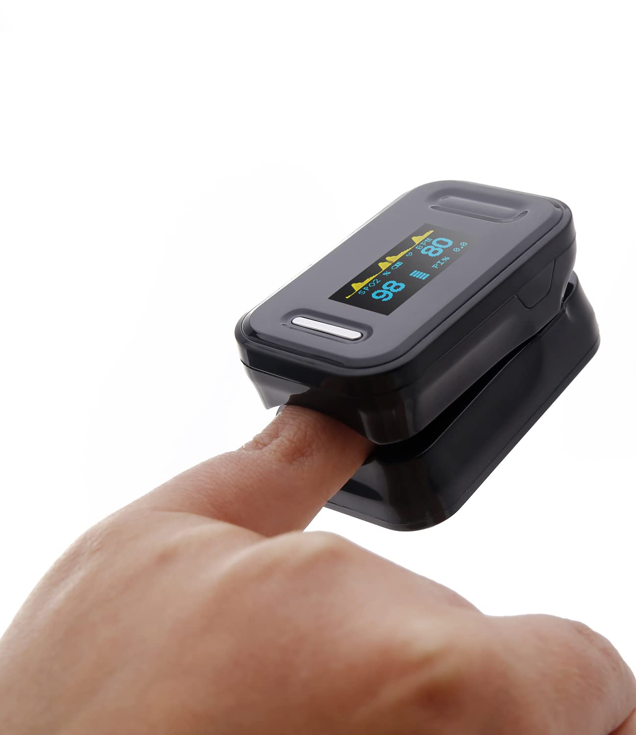 CE Certified SPo2 Pulse Oximeter - NHS Adherent Black