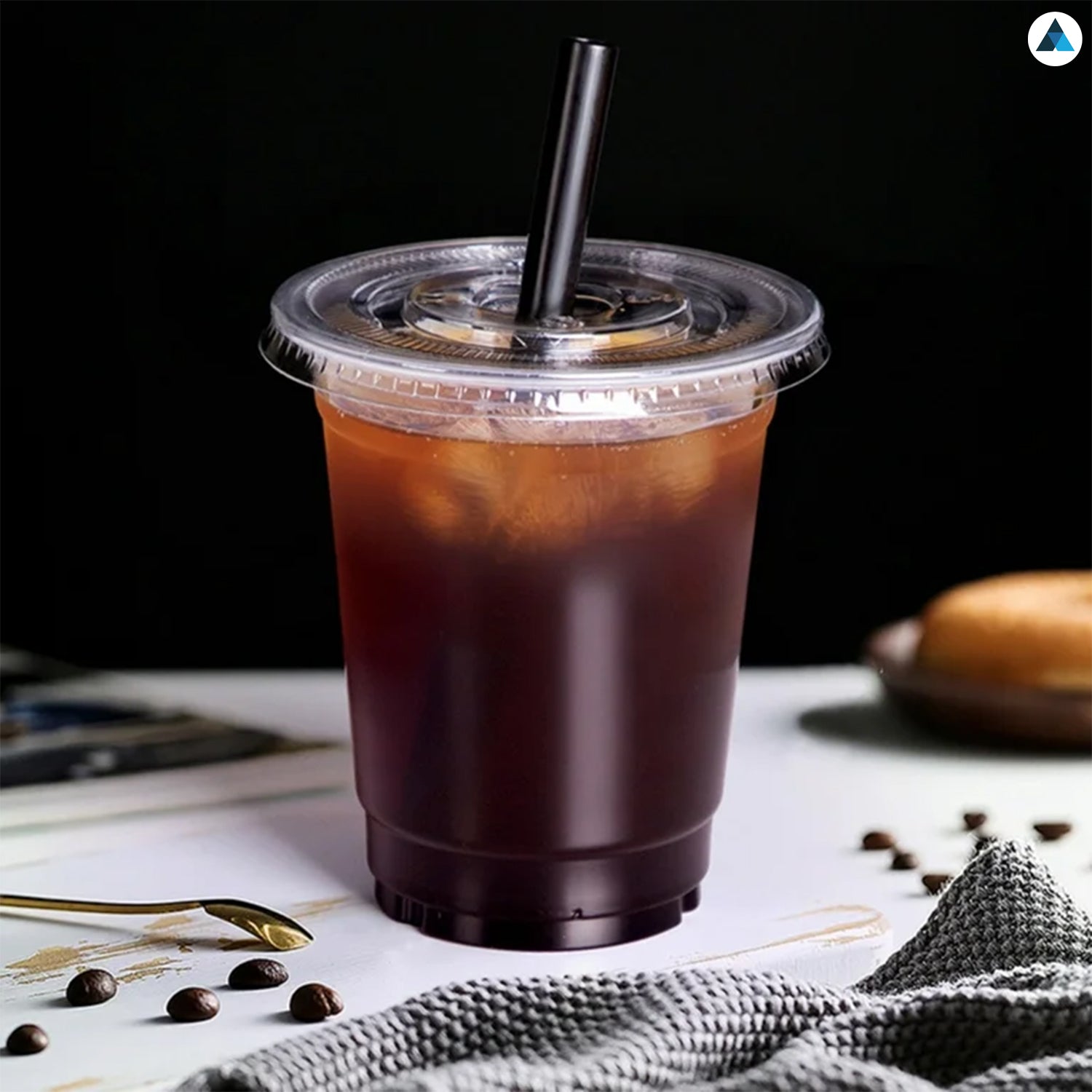 10oz Crystal Clear Smoothie Cups with Flat Lids