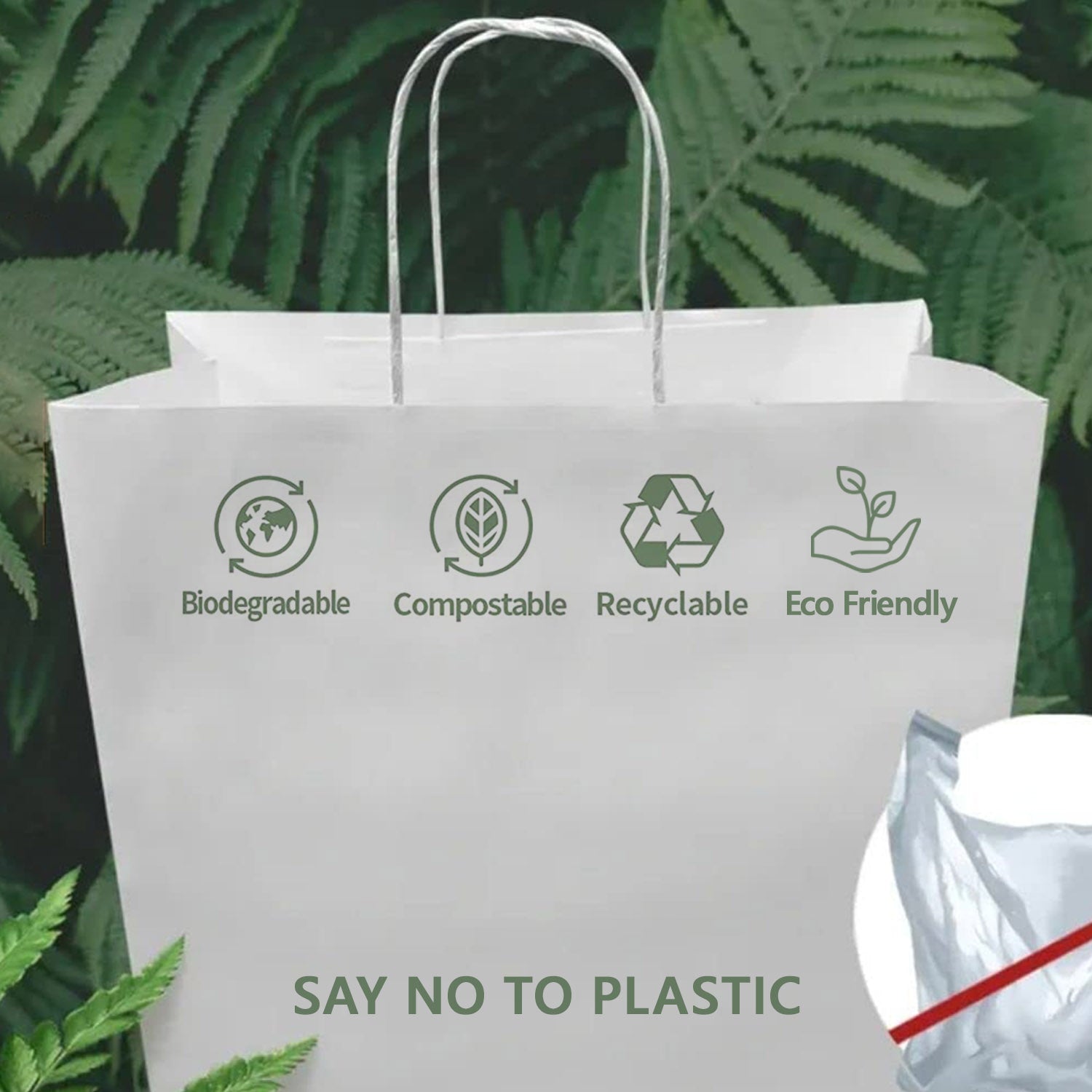 Extra large White Paper Twist Handle Bags 32x22x28cm (Copy)