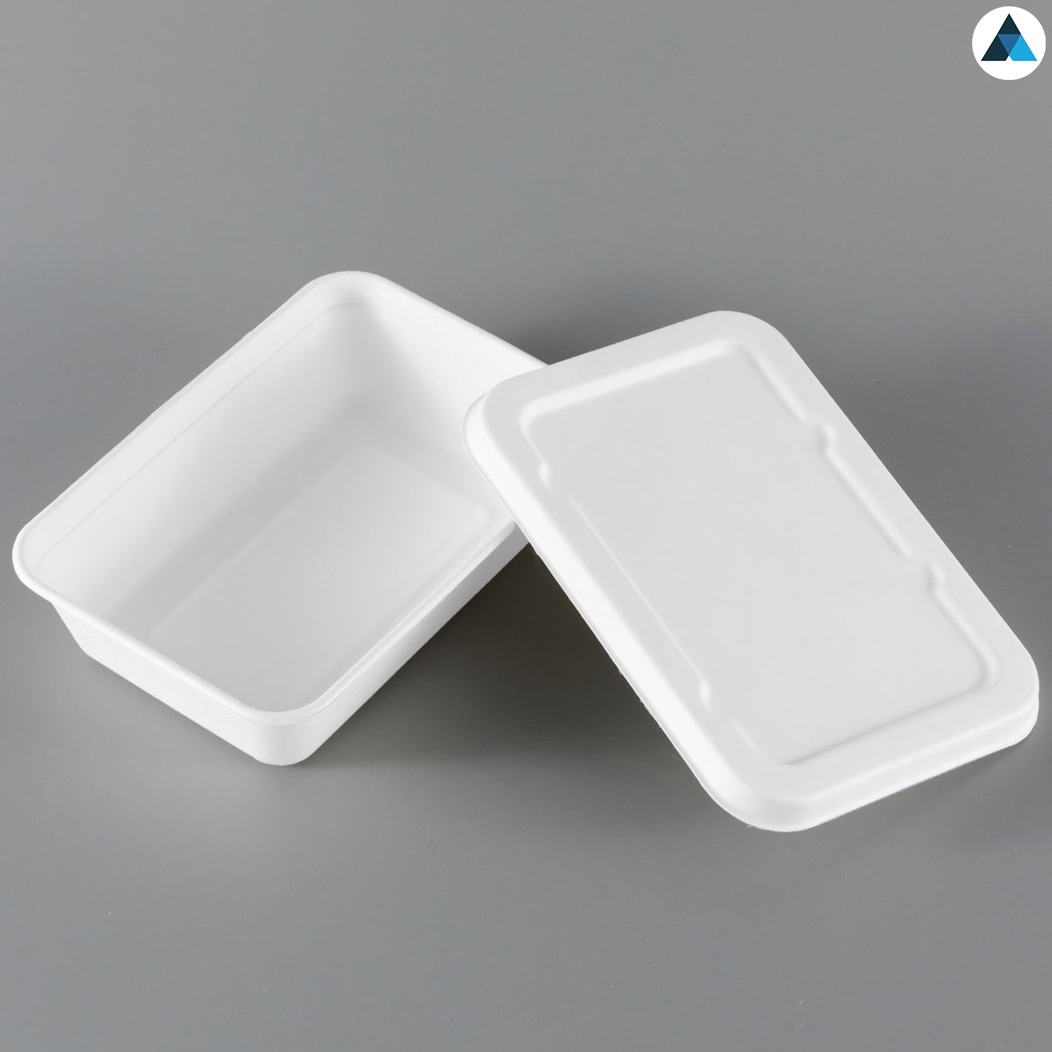 500ml Bagasse Rectangular Container White Pack of 50