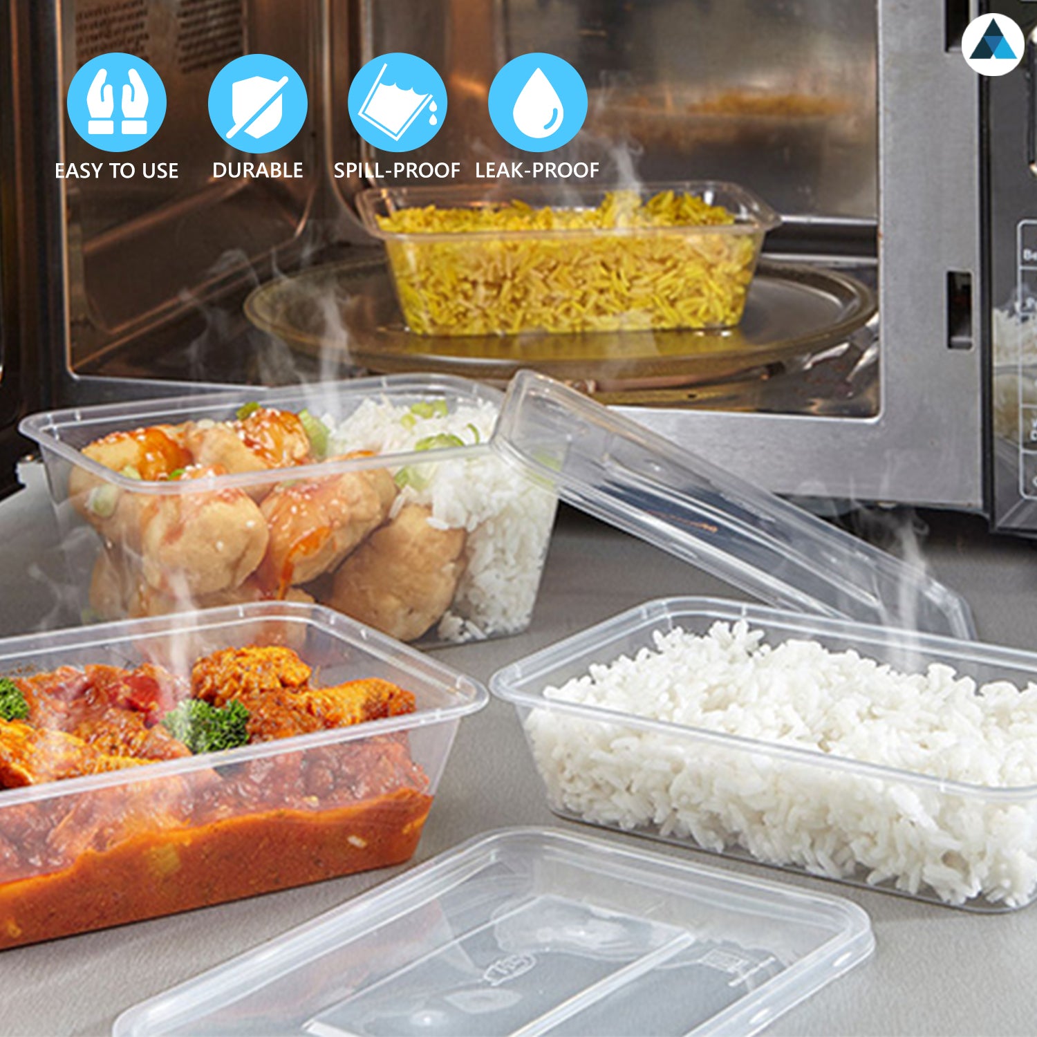 Plastic Food Containers with Lids 650ml