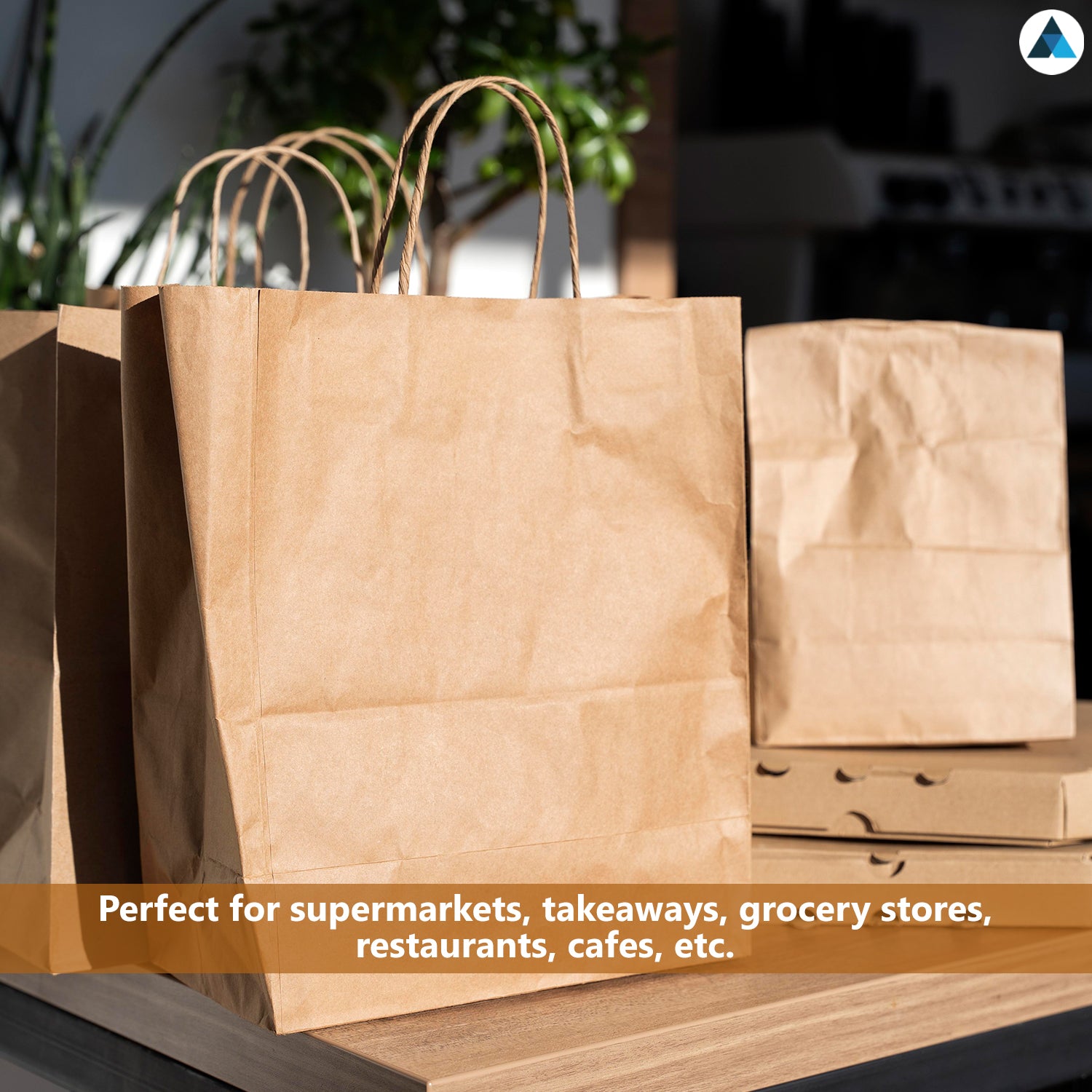 Medium Brown Paper Twist Handle Bags 20.5x12x25cm