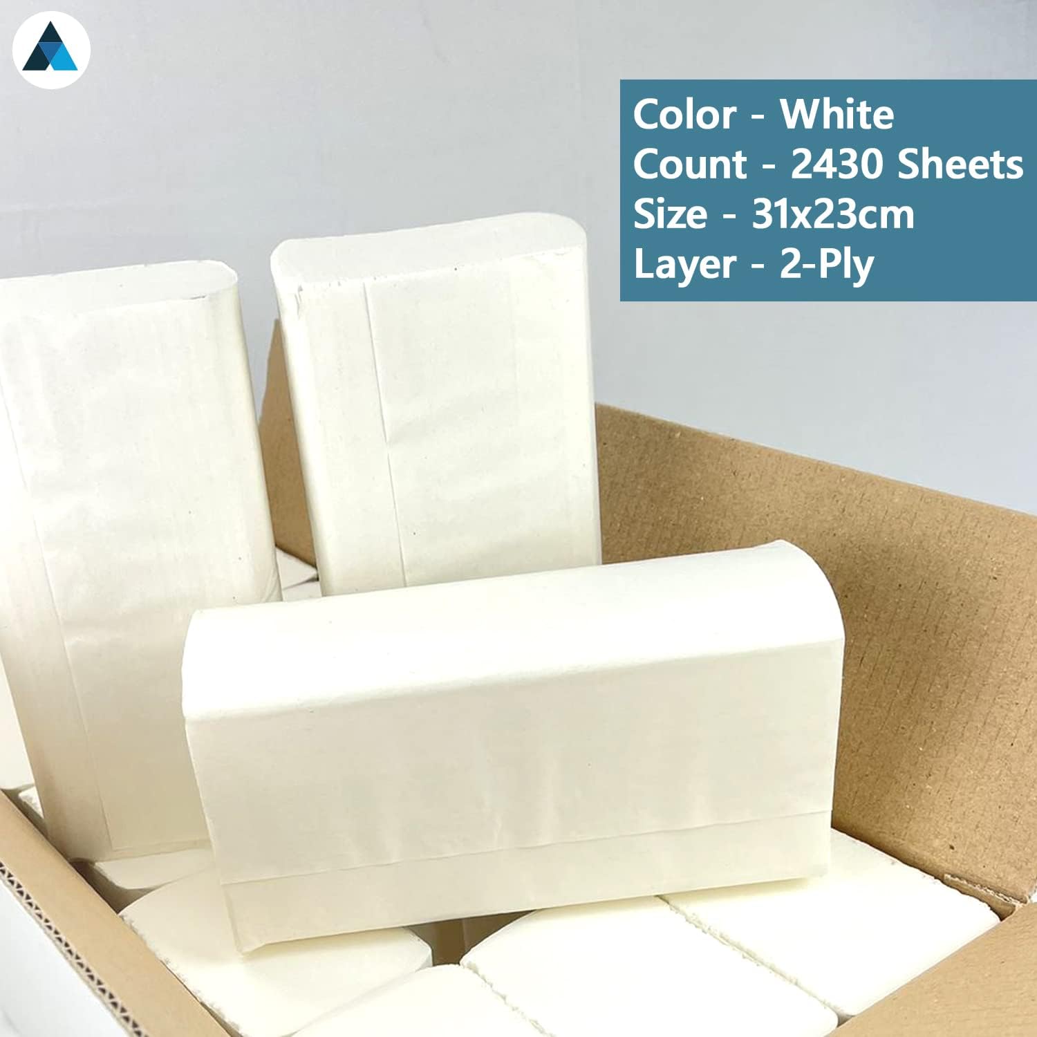 31x23cm White C Fold Paper Hand Towel 2 Ply 2430 Sheets