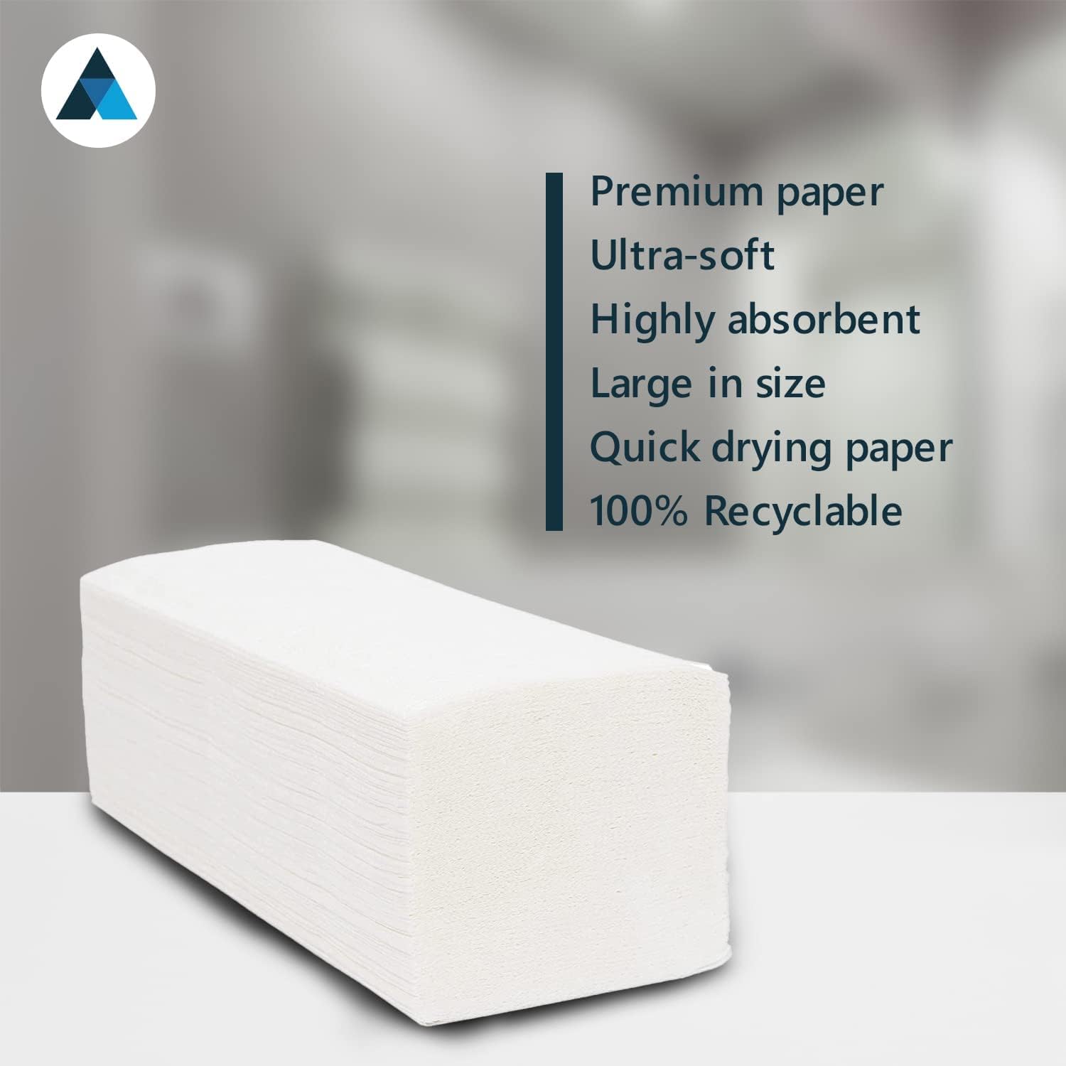 24x20.3cm Paper Towels 3000 Sheets Extra Strong 2 Ply Paper Towels Z Fold White