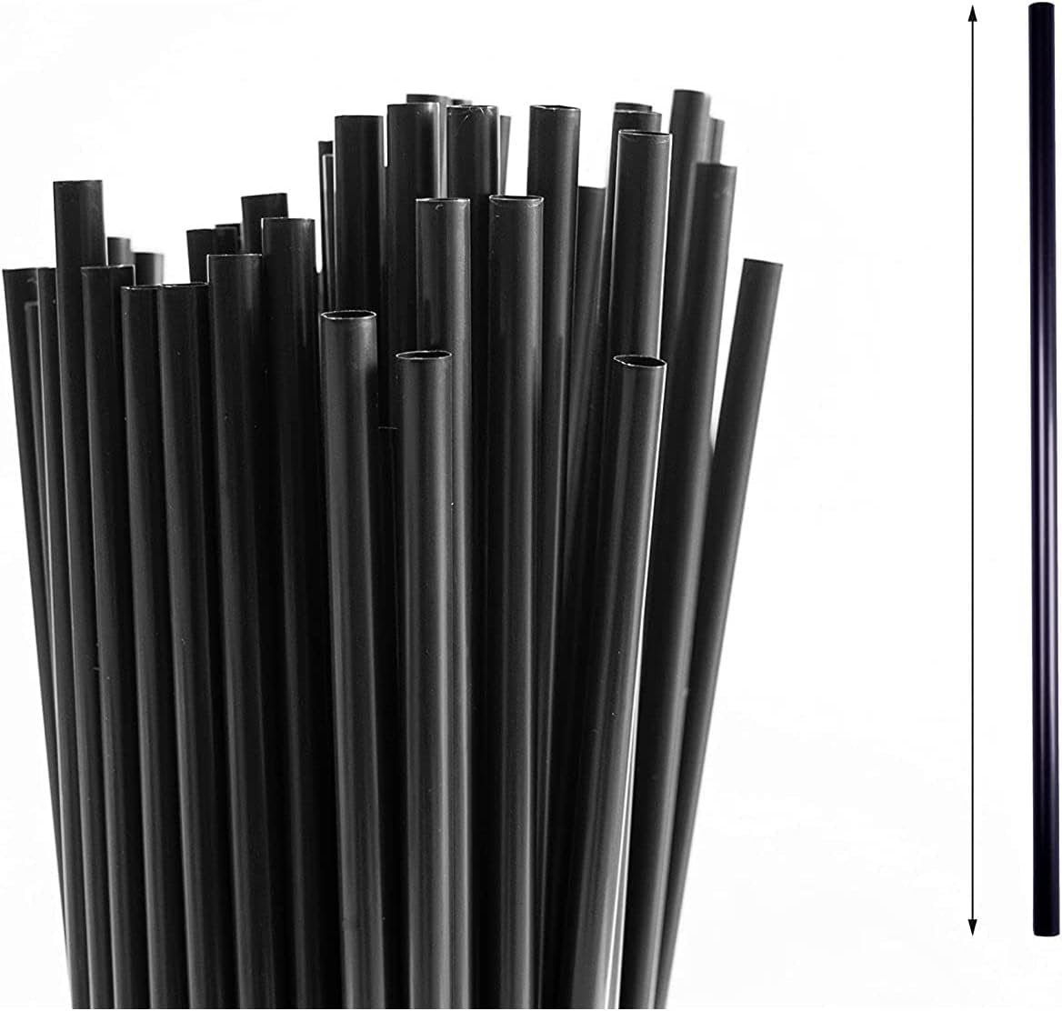 21cm Black Drinking Plastic Straws (Pack of 250)