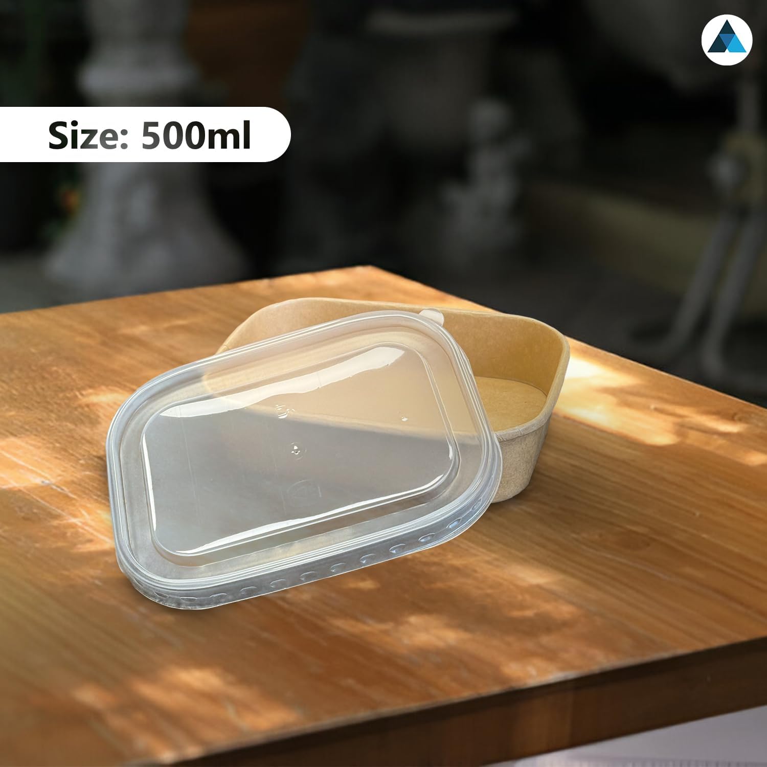 500ml Rectangular Kraft Disposable Food Containers with Lids