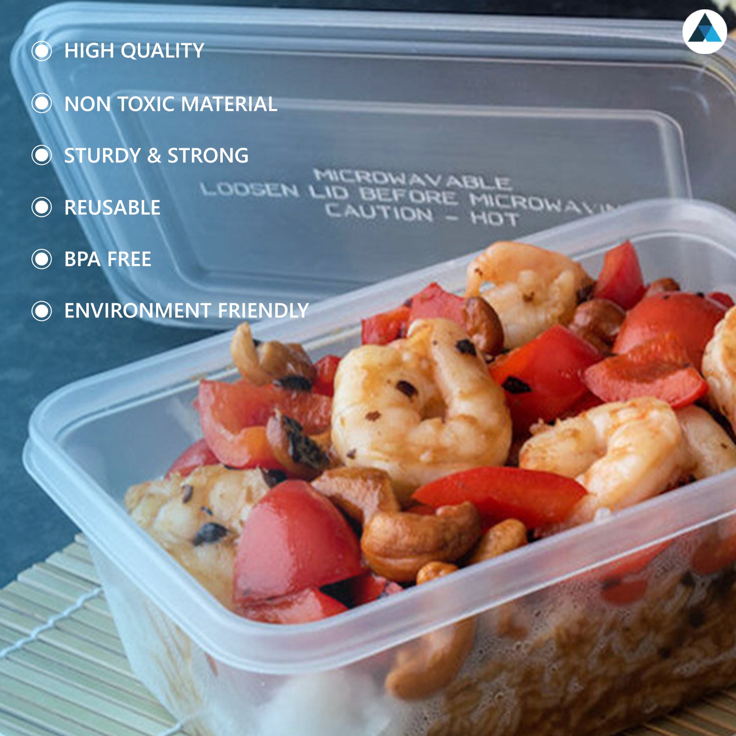 Plastic Food Containers with Lids 650ml