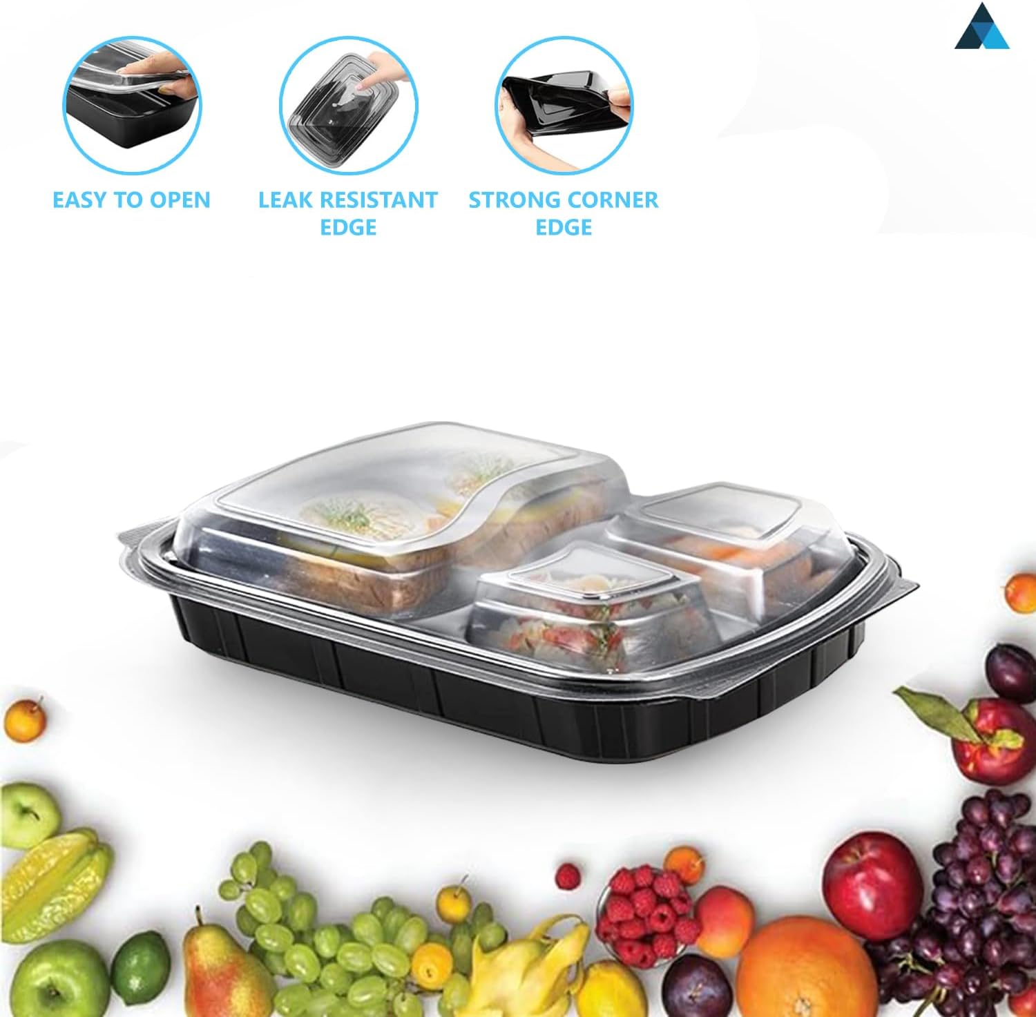 3 Compartment Meal Prep Containers