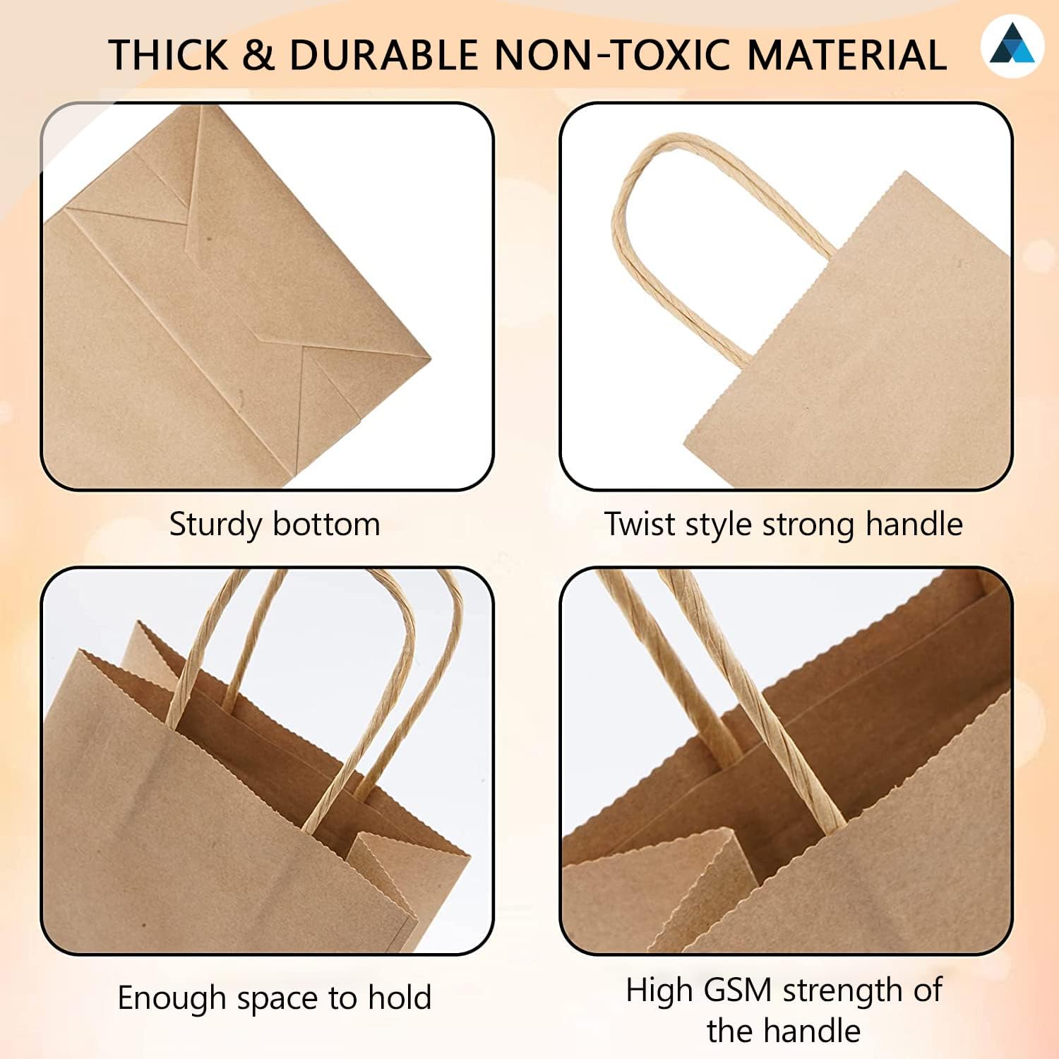 X-Large Brown Paper Twist Handle Bags 30x14x40cm