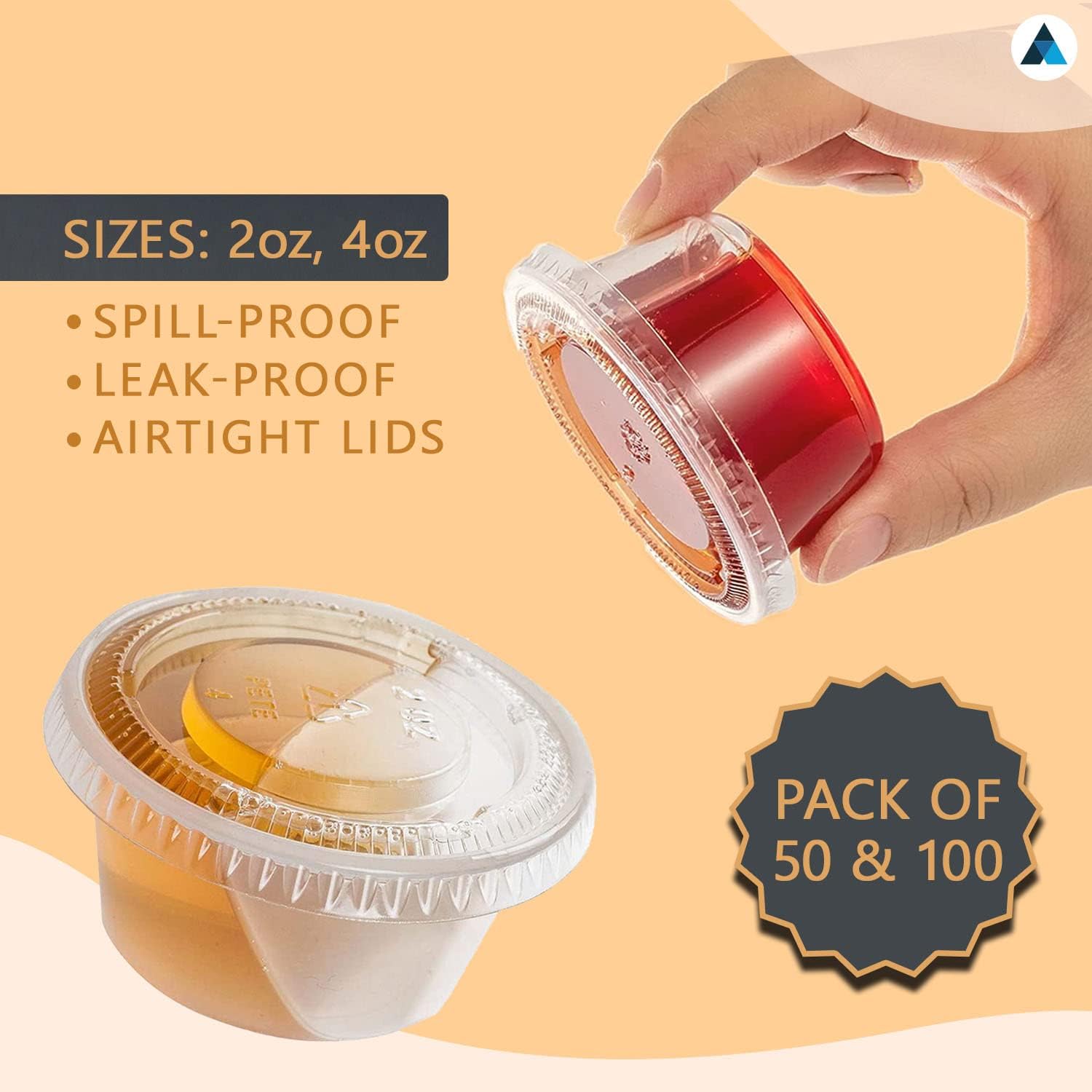 8oz Plastic Round Food Container with Lid