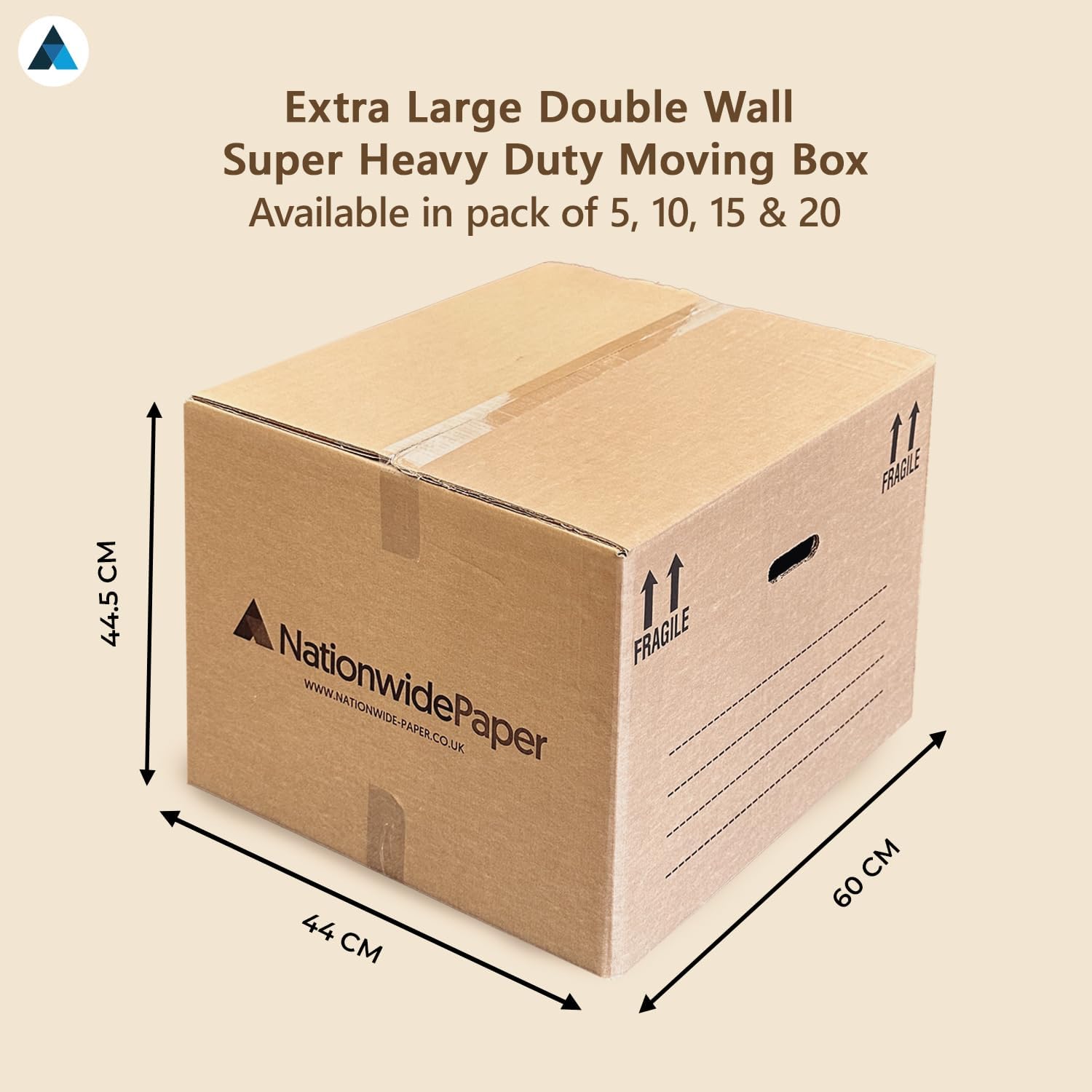 Large Removal Boxes Moving House Packaging Boxes 60 x 44 x 44.5 cm