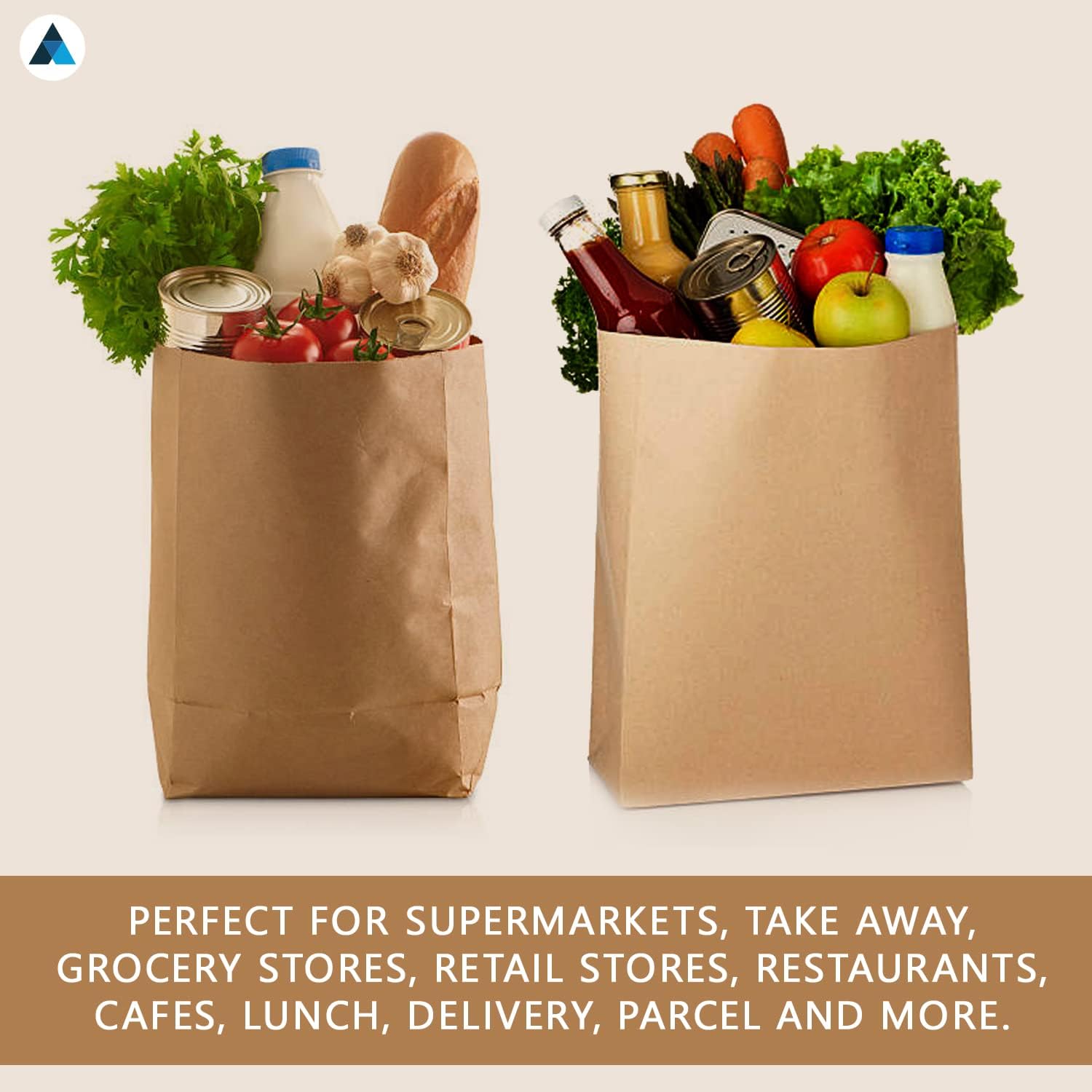 XX-Large Brown Paper Takeaway Bags 35.5x21.5x37cm