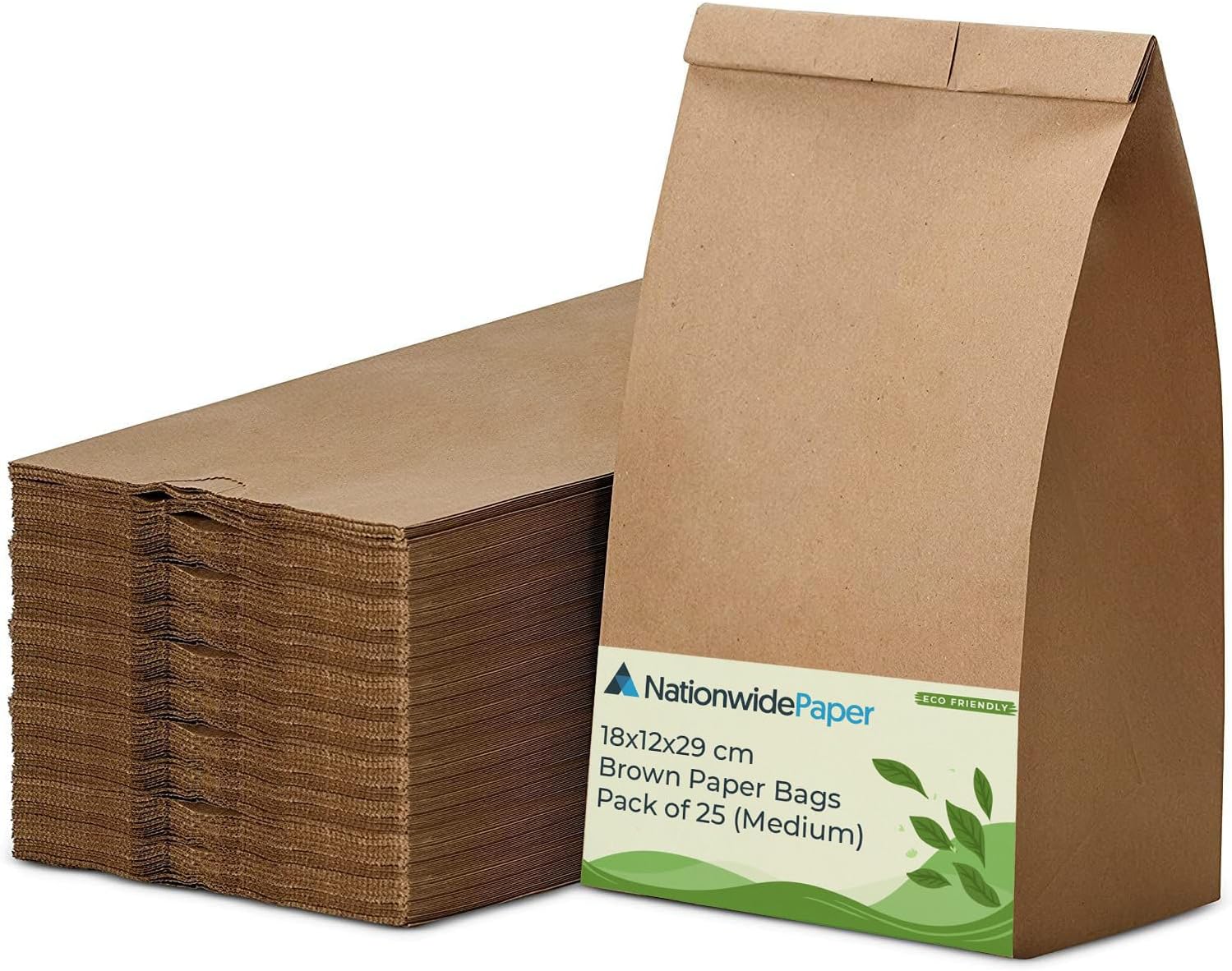 Medium Brown Paper Takeaway Bags 18x12x29cm