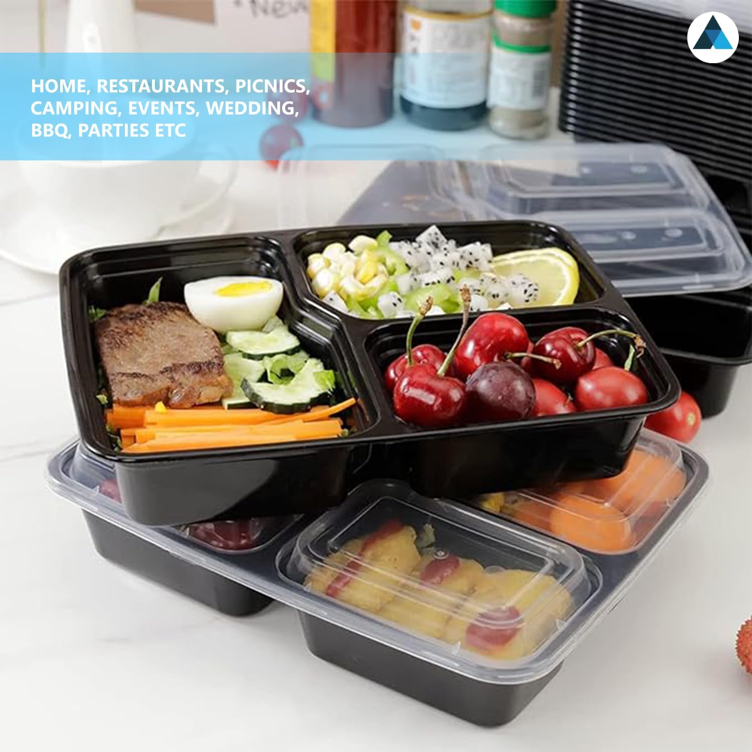 3 Compartment Meal Prep Containers