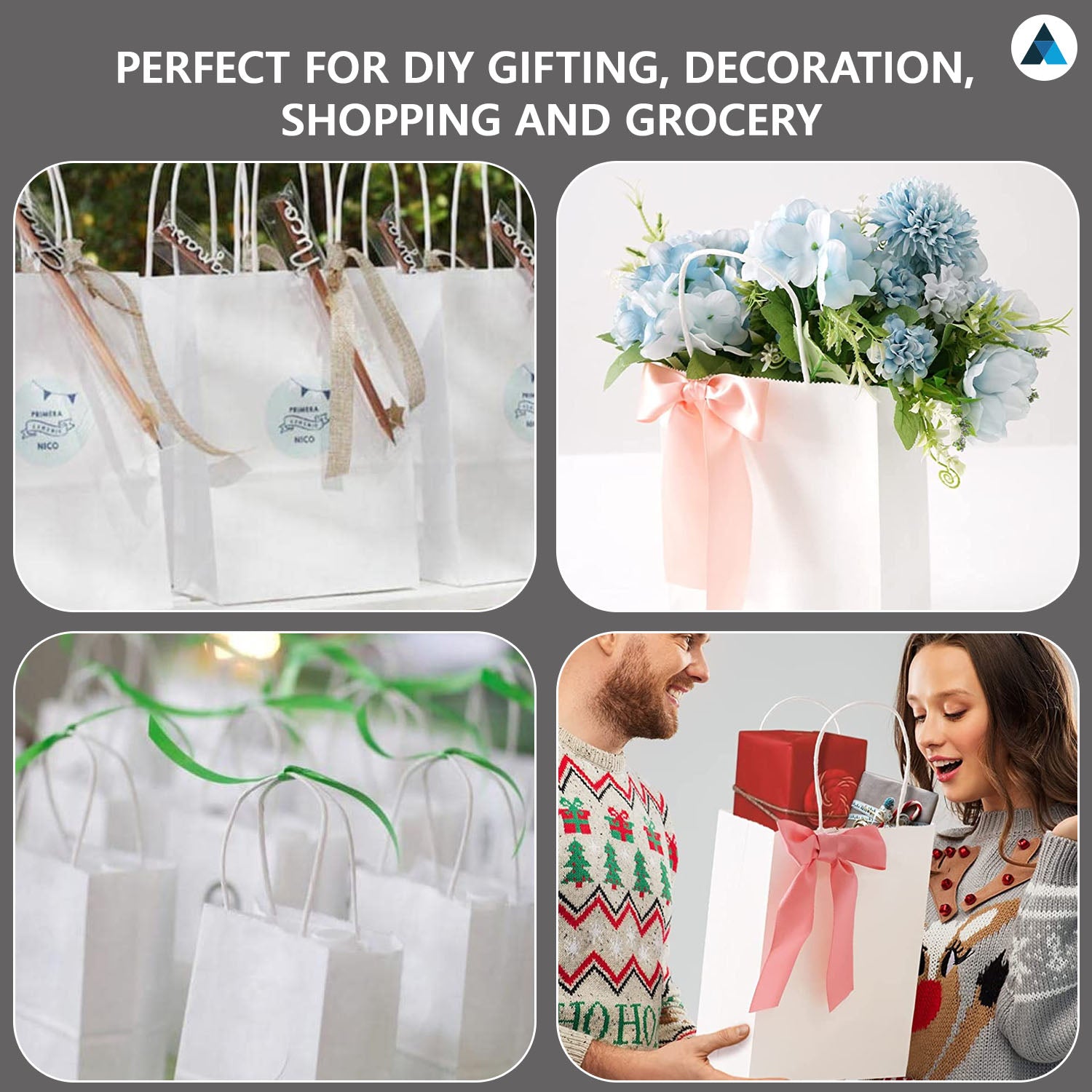 Extra large White Paper Twist Handle Bags 32x22x28cm (Copy)