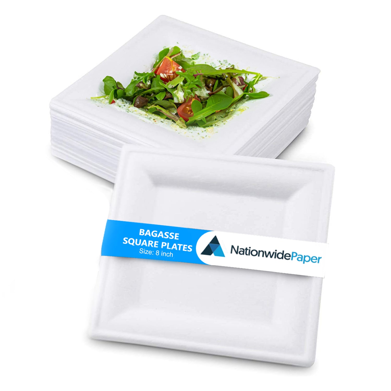 8 inch Square Bagasse Plates