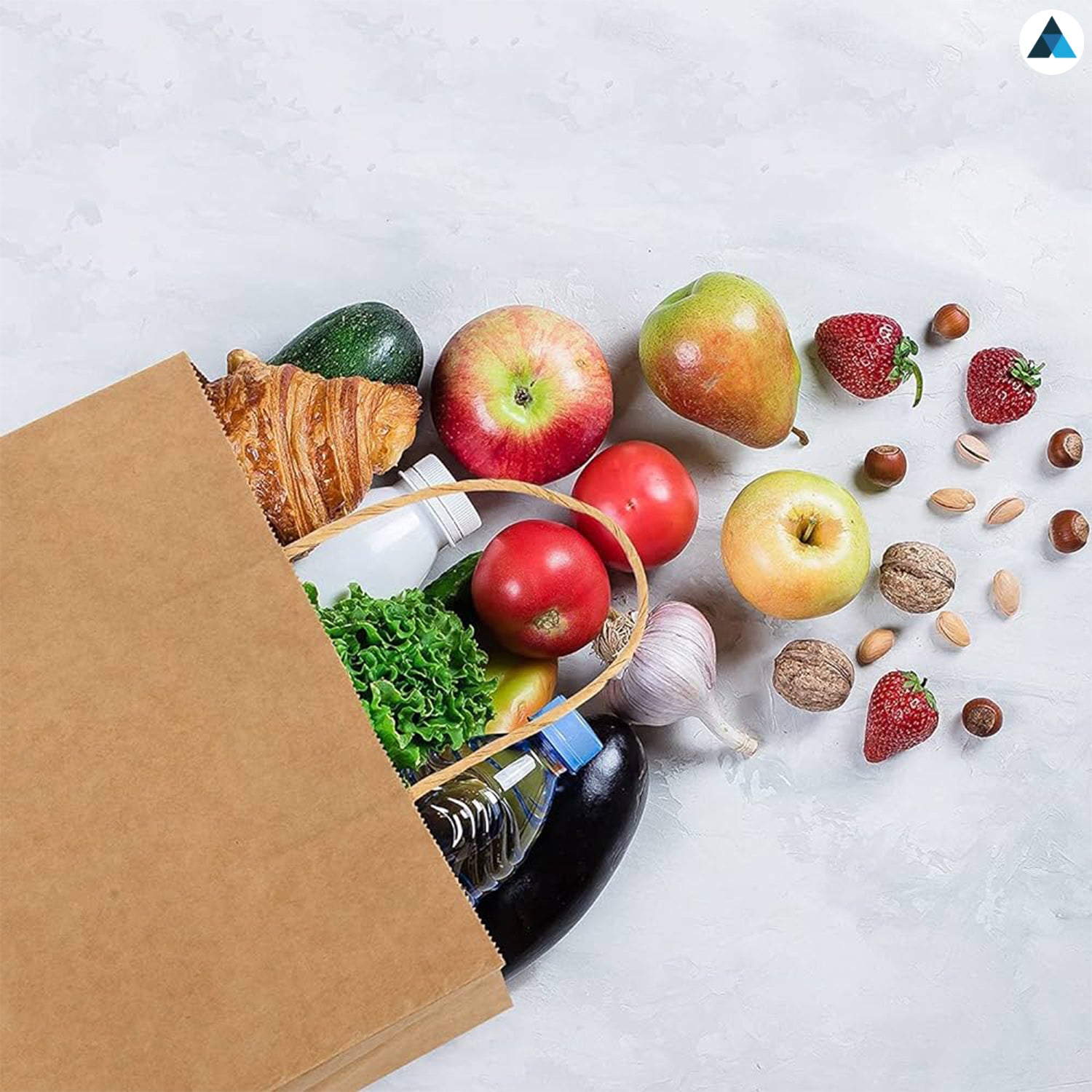 Large Brown Paper Twist Handle Bags 25x13.5x20.5cm